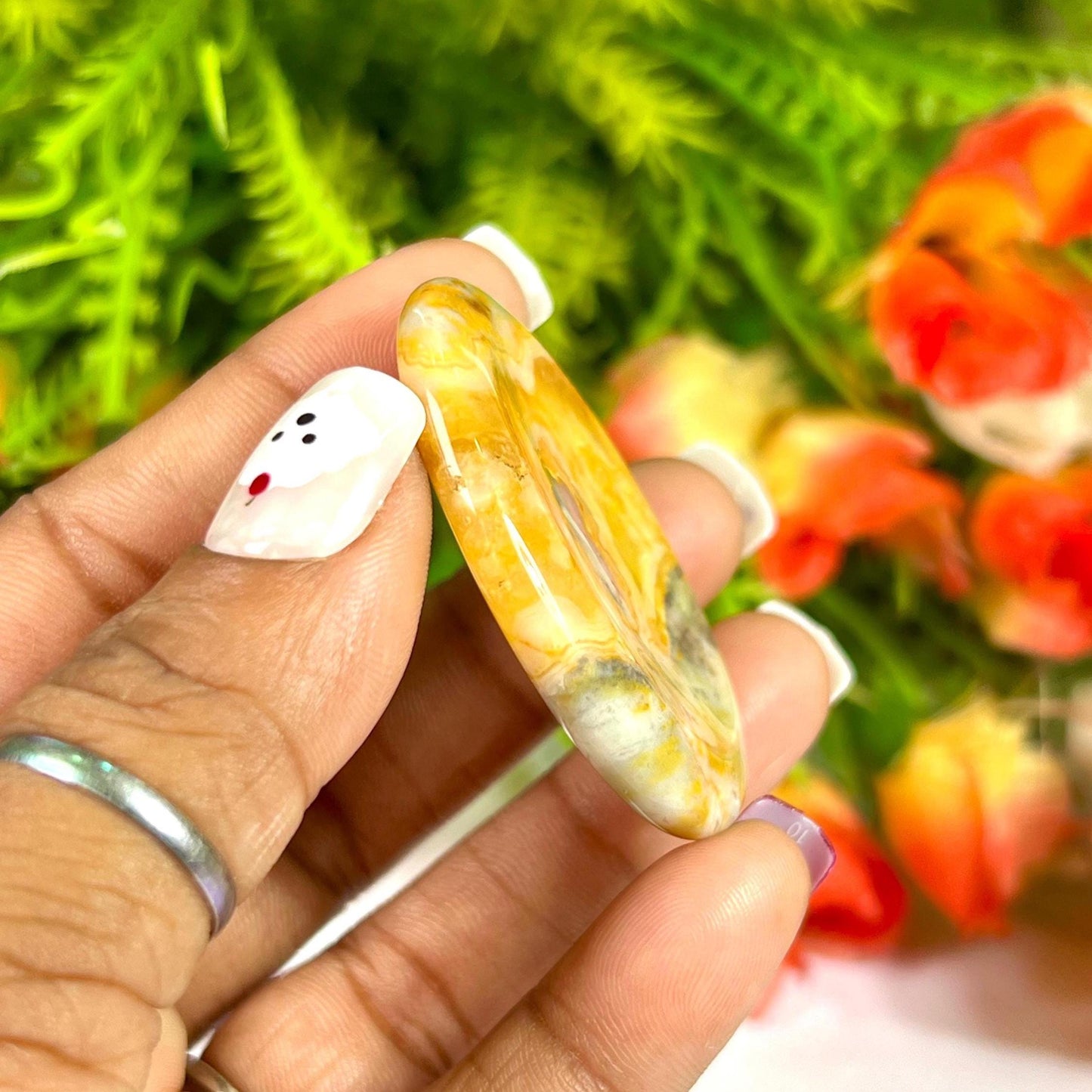 Crazy Lace Agate Stone Worry Stone – Crystal Worry Stone – Pocket Stone – Healing Crystal - 4cmx3cm Thumb Stone One (1) Piece