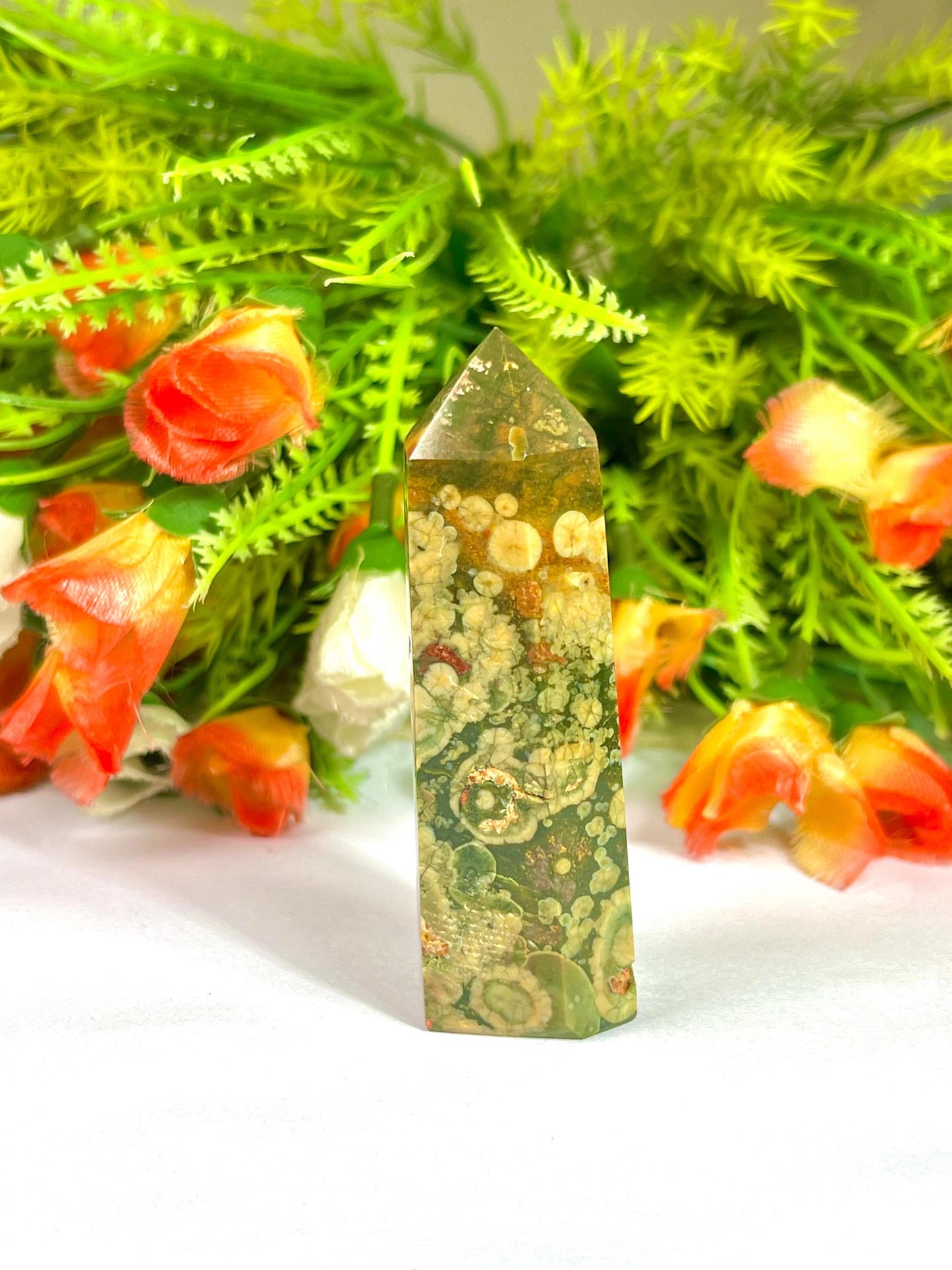 Rhyolite Stone Crystal Tower Pencil Point Generator-Gemstone Pencil Crystal Tower Wand Stone Obelisk -Home Car Decor Decoration 3" To 4"