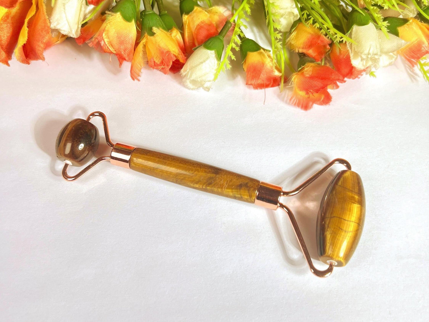 Tiger Eye's Crystal Stone Face Massager Roller AAAA ++++ with Gift Box