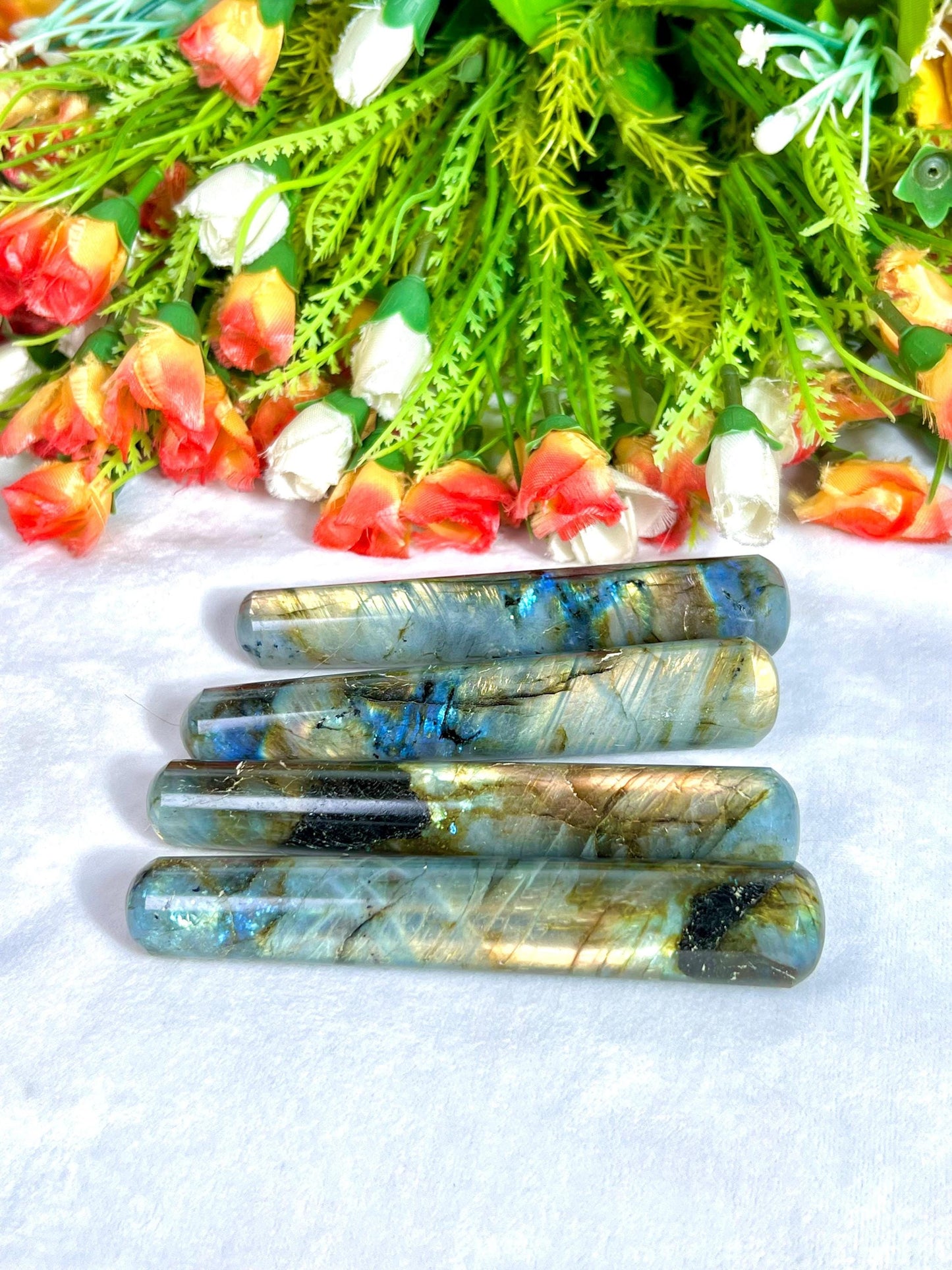Rainbow Labradorite Crystal Stone Massager Wand AAAA ++++