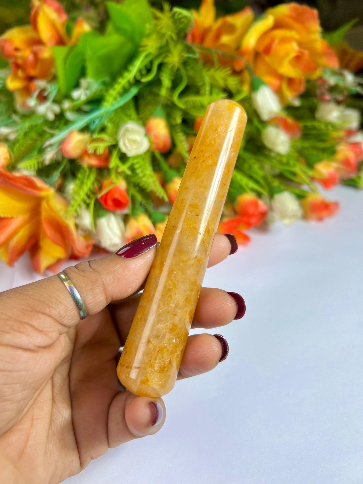 Golden Healer Quartz Crystal Stone Massager Wand AAAA ++++