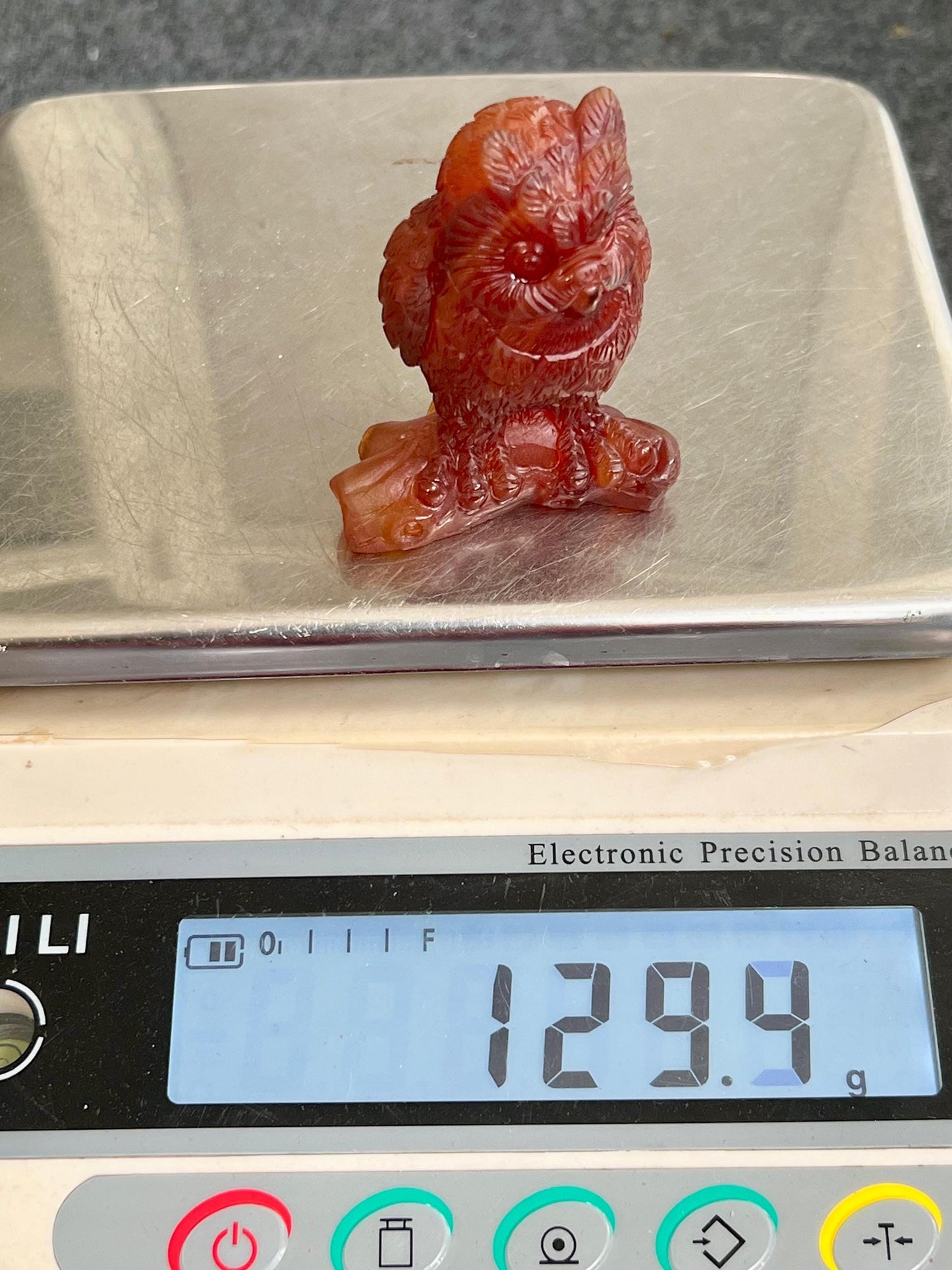 Carnelian Stone Owl - Healing Crystal - Home Decoration - Reiki Healing - Gift for All 129 Gram
