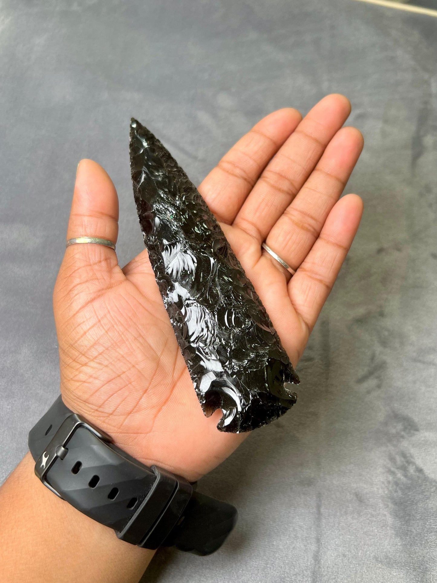 Black Obsidian Stone Crystal Arrowhead Craft Supplies Jewelry Making Natural Arrow Head Crystal 1" to 10"