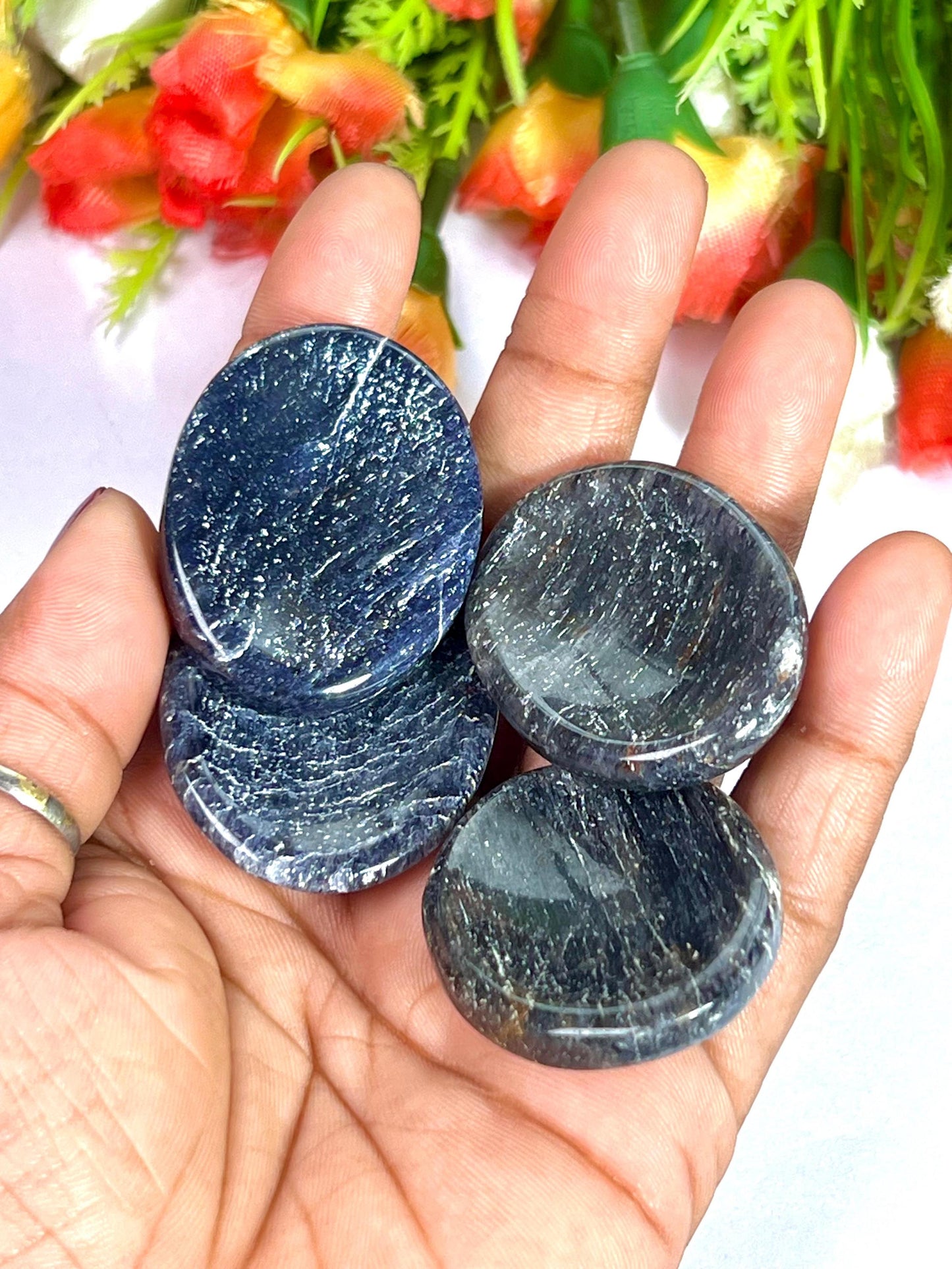 Blue Aventurine Stone Worry Stone – Crystal Worry Stone – Pocket Stone – Healing Crystal - 4cmx3cm Thumb Stone One (1) Piece
