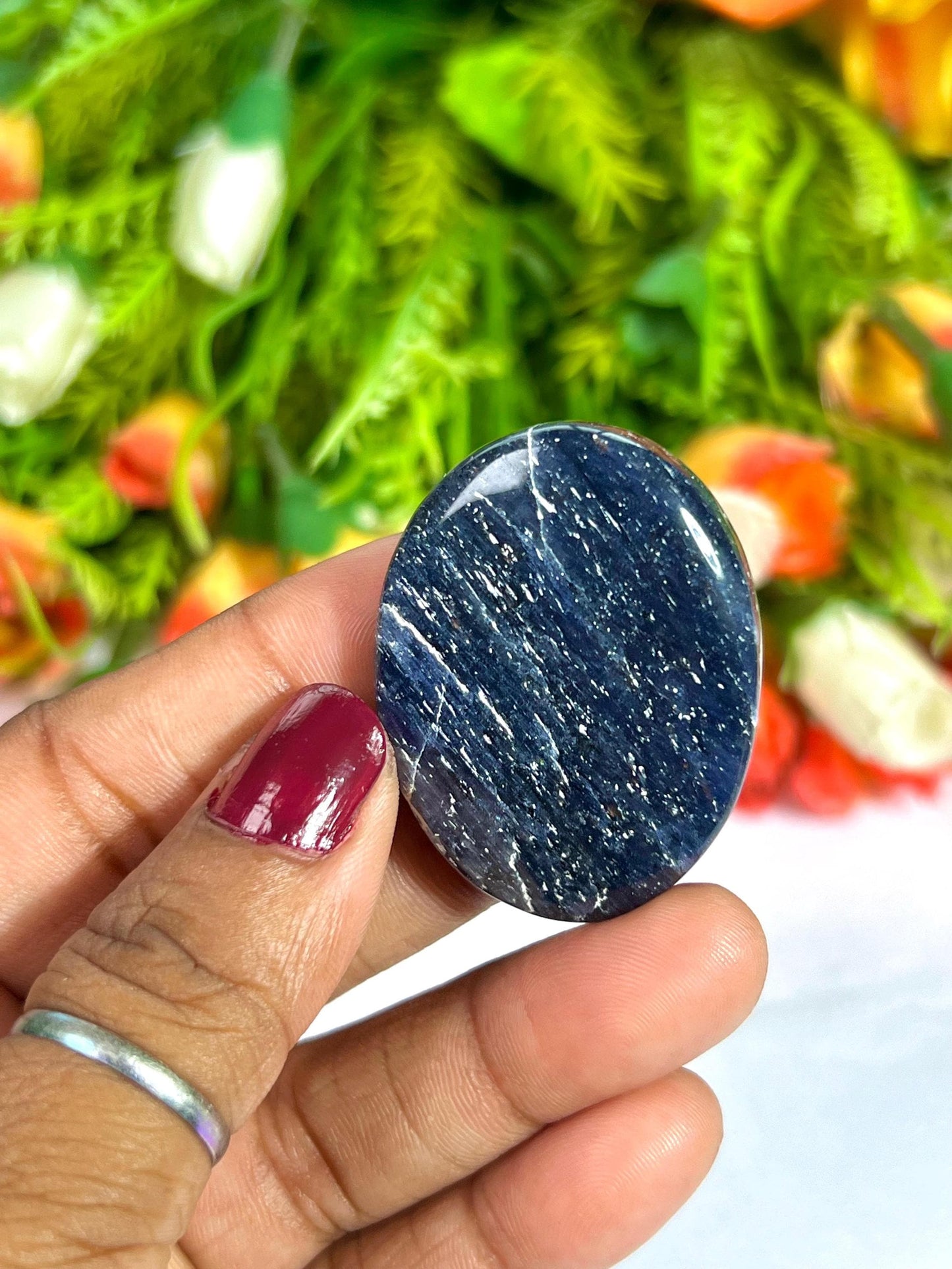 Blue Aventurine Stone Worry Stone – Crystal Worry Stone – Pocket Stone – Healing Crystal - 4cmx3cm Thumb Stone One (1) Piece