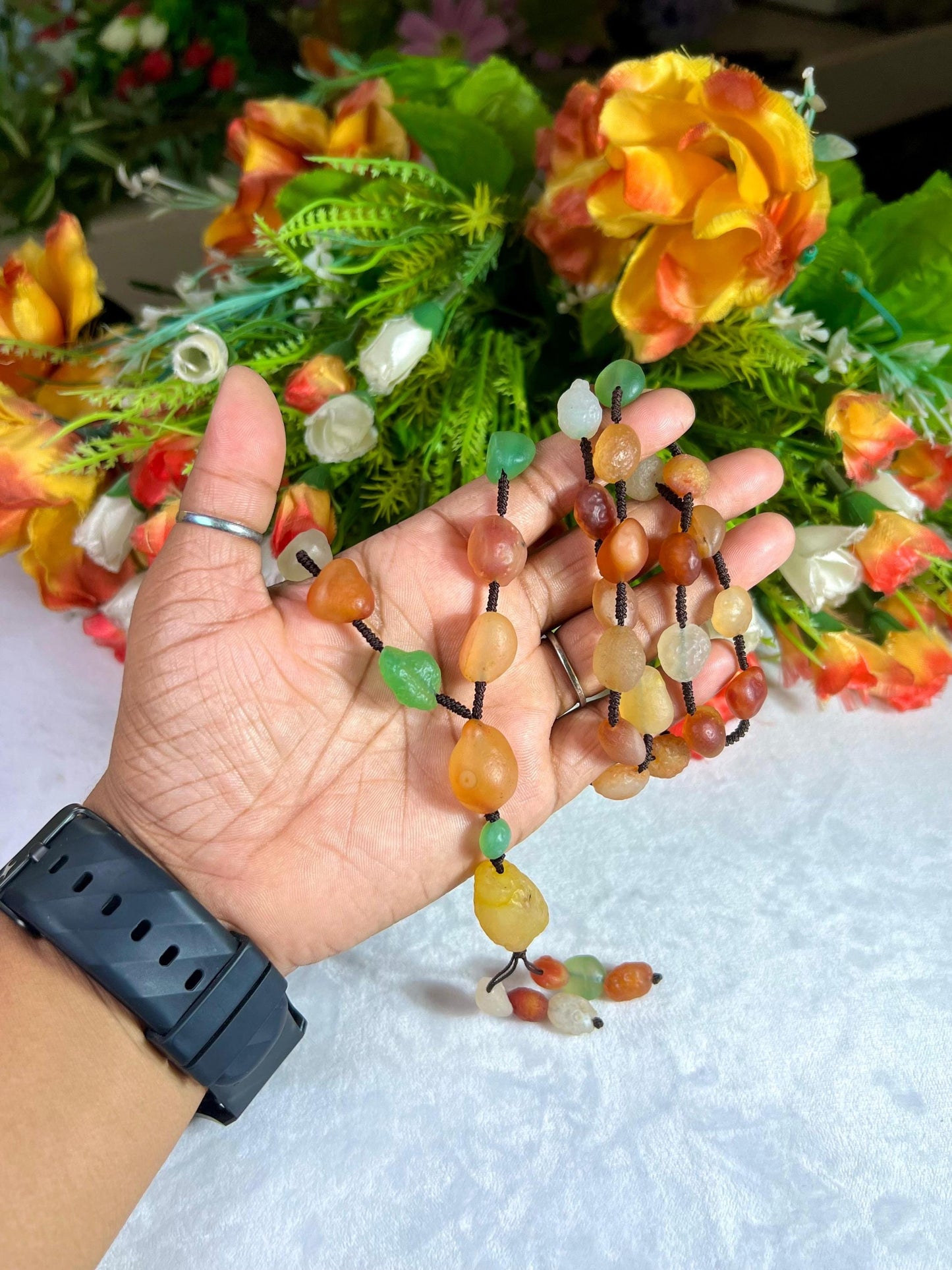 Beautiful Gobi Desert Stone Mala Necklace