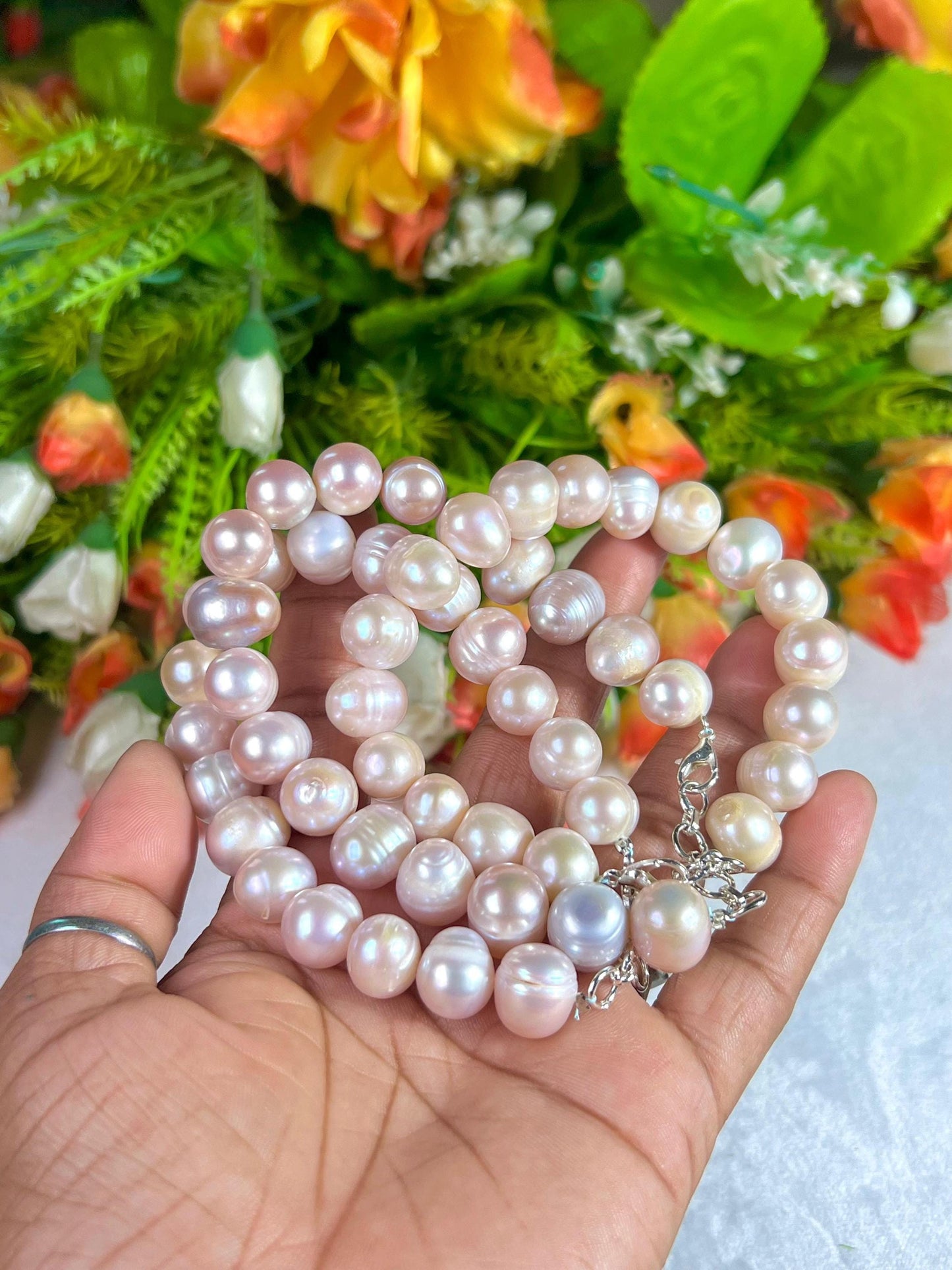 10 MM Pearl Stone Bracelet l Adjustable Bracelet l Unisex Bracelet