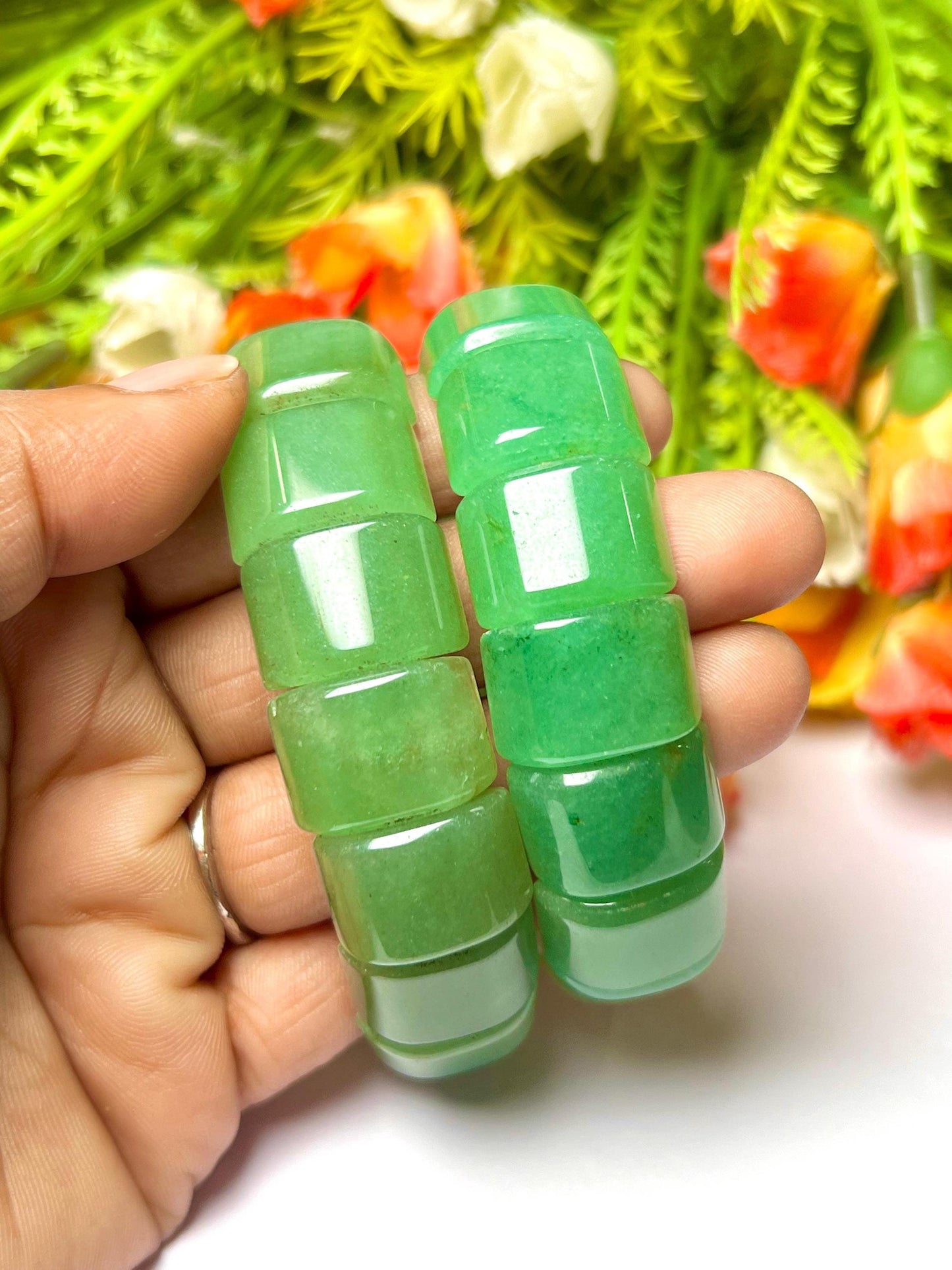 18 MM Green Aventurine Stone Bracelet l Stretchable Bracelet