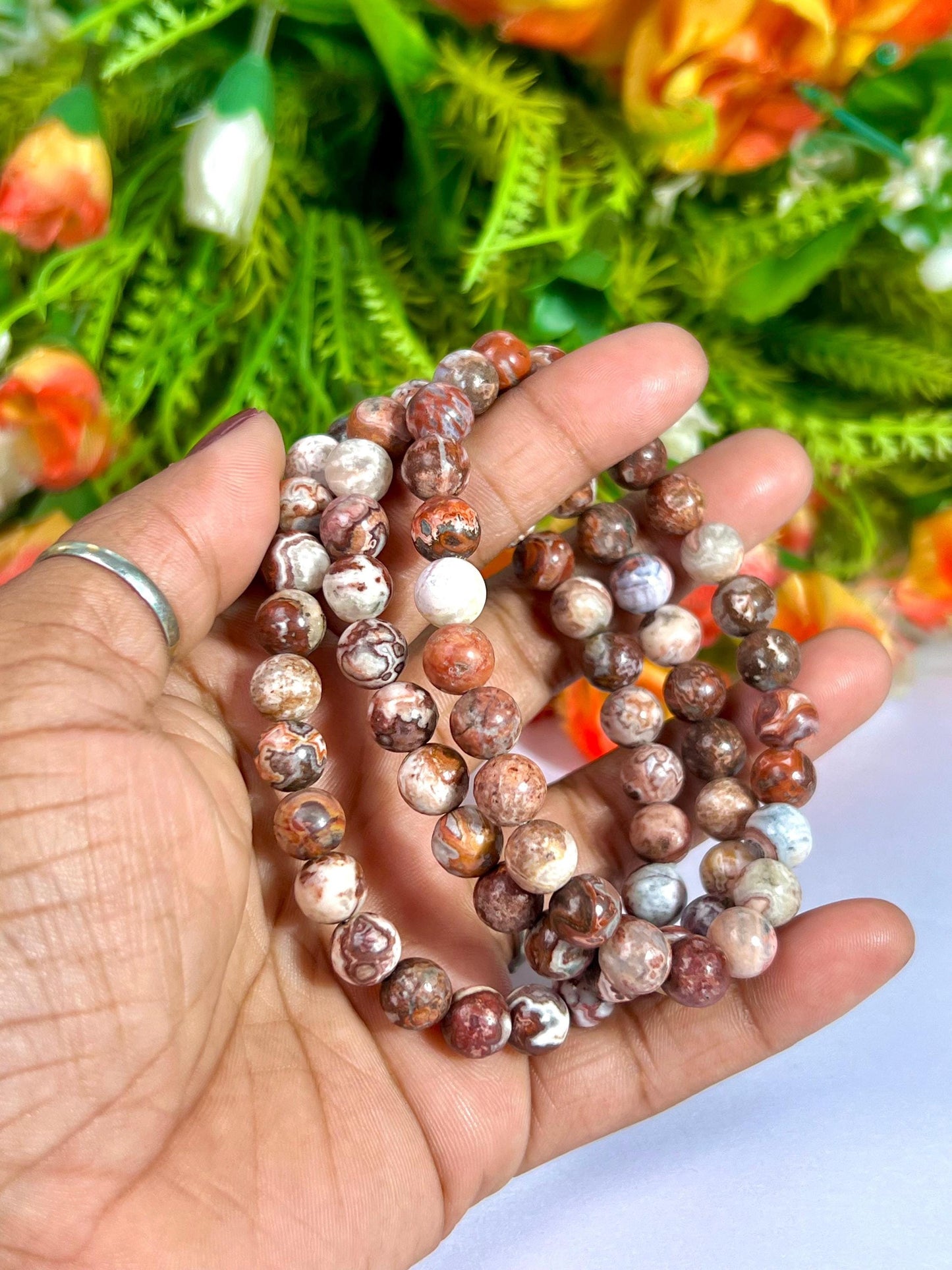 Leopard Skin Jasper Stone Bracelet l Stretchable Bracelet l Unisex Bracelet l 8 MM Bracelet