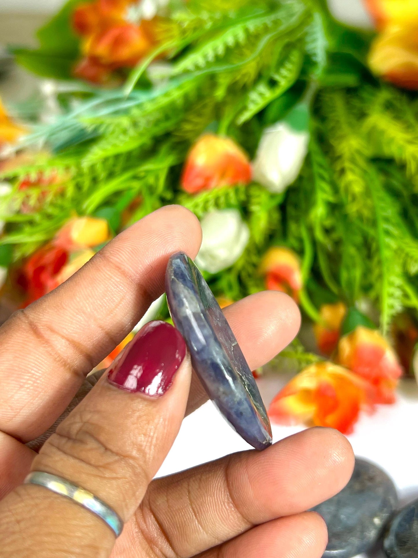 Iolite Stone Worry Stone – Crystal Worry Stone – Pocket Stone – Healing Crystal - 4cmx3cm Thumb Stone One (1) Piece