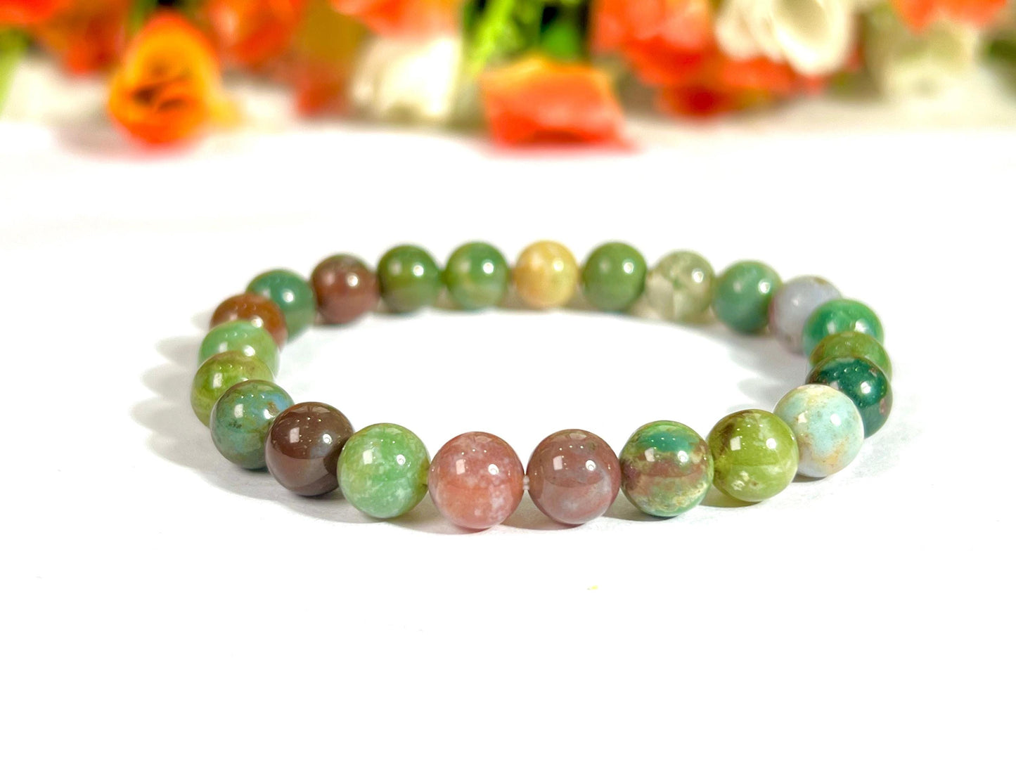 Fancy Agate Stone Bracelet l Stretchable Bracelet l Unisex Bracelet l 8 MM Bracelet