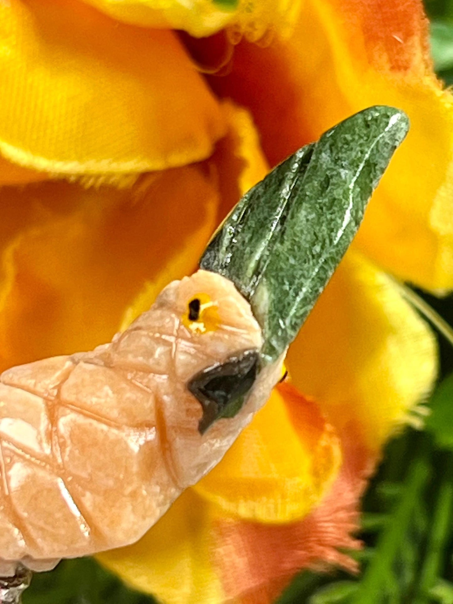 Beautiful Peach Moonstone Crystal Parrot Bird On Amethyst Geode Mineral- Healing Crystal - Home Decoration - Reiki Healing - Gift for All
