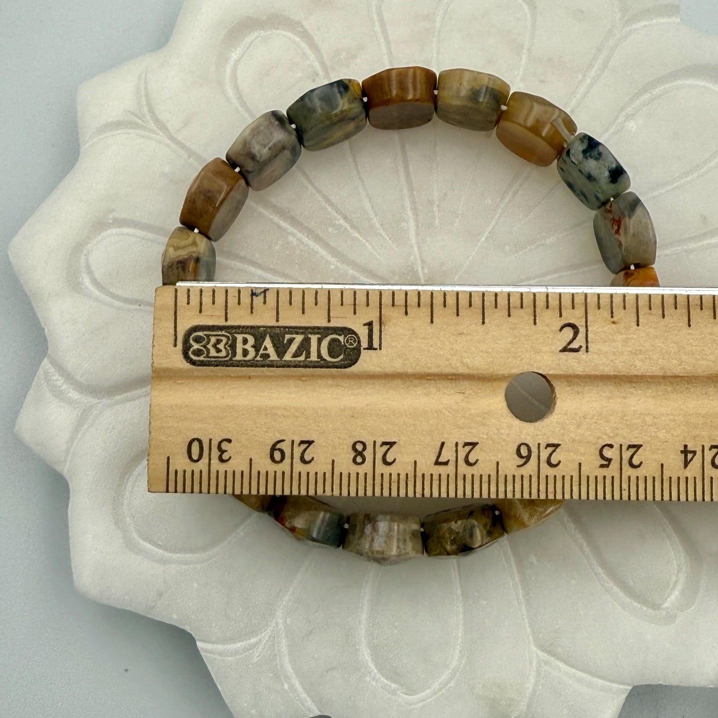 Crazy Agate Bracelet 15MM Oval Beads – Natural Stone for Joy, Balance & Emotional Healing