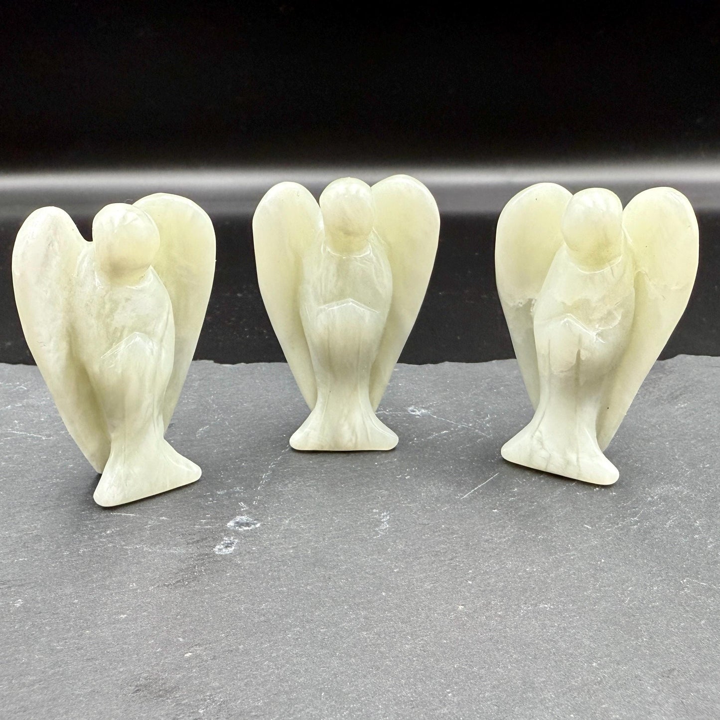 Natural Jade Angel – Crystal of Harmony, Luck & Protection (2")