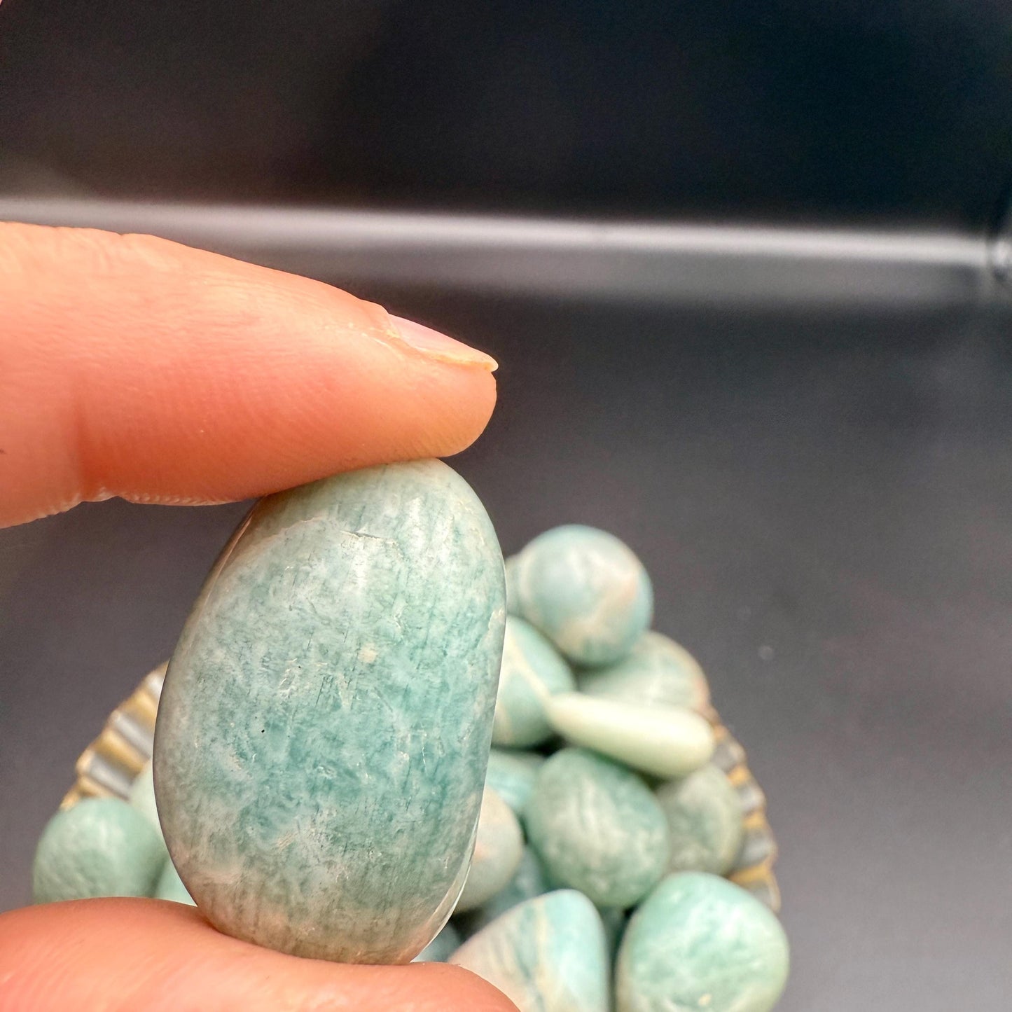 Amazonite Tumbled Stone – Natural Calming Crystal for Truth, Communication, Anxiety Relief & Harmony