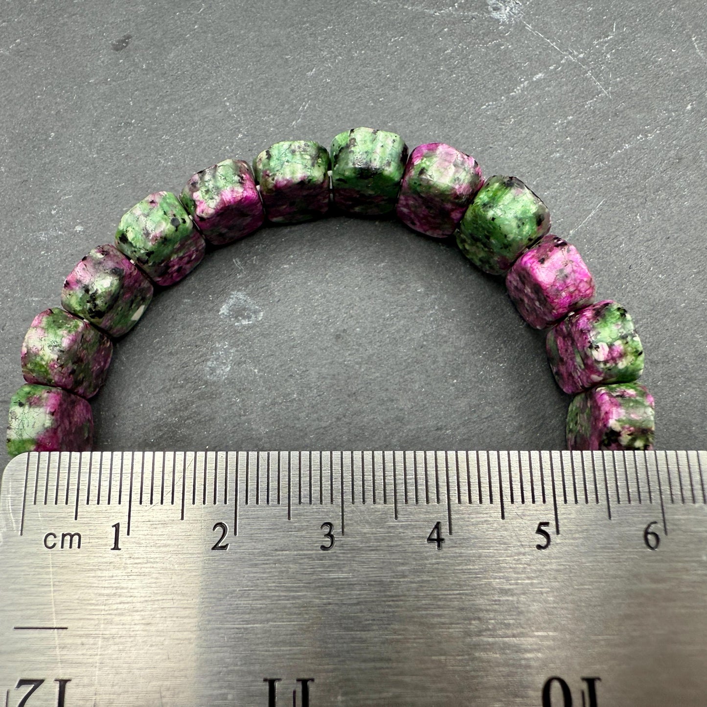 Ruby Zoisite Oval Faceted Bracelet 14MM • Natural African Ruby in Zoisite • Passion, Strength & Heart Healing Crystal Jewelry