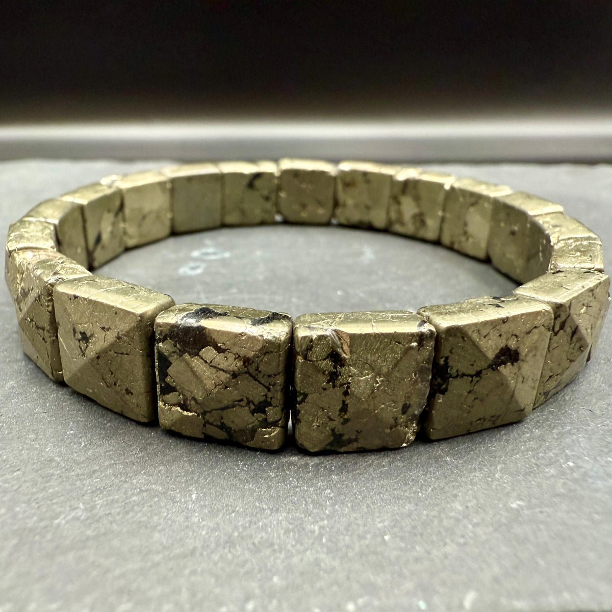 Pyrite Pyramid Cut Bracelet — Confidence & Abundance