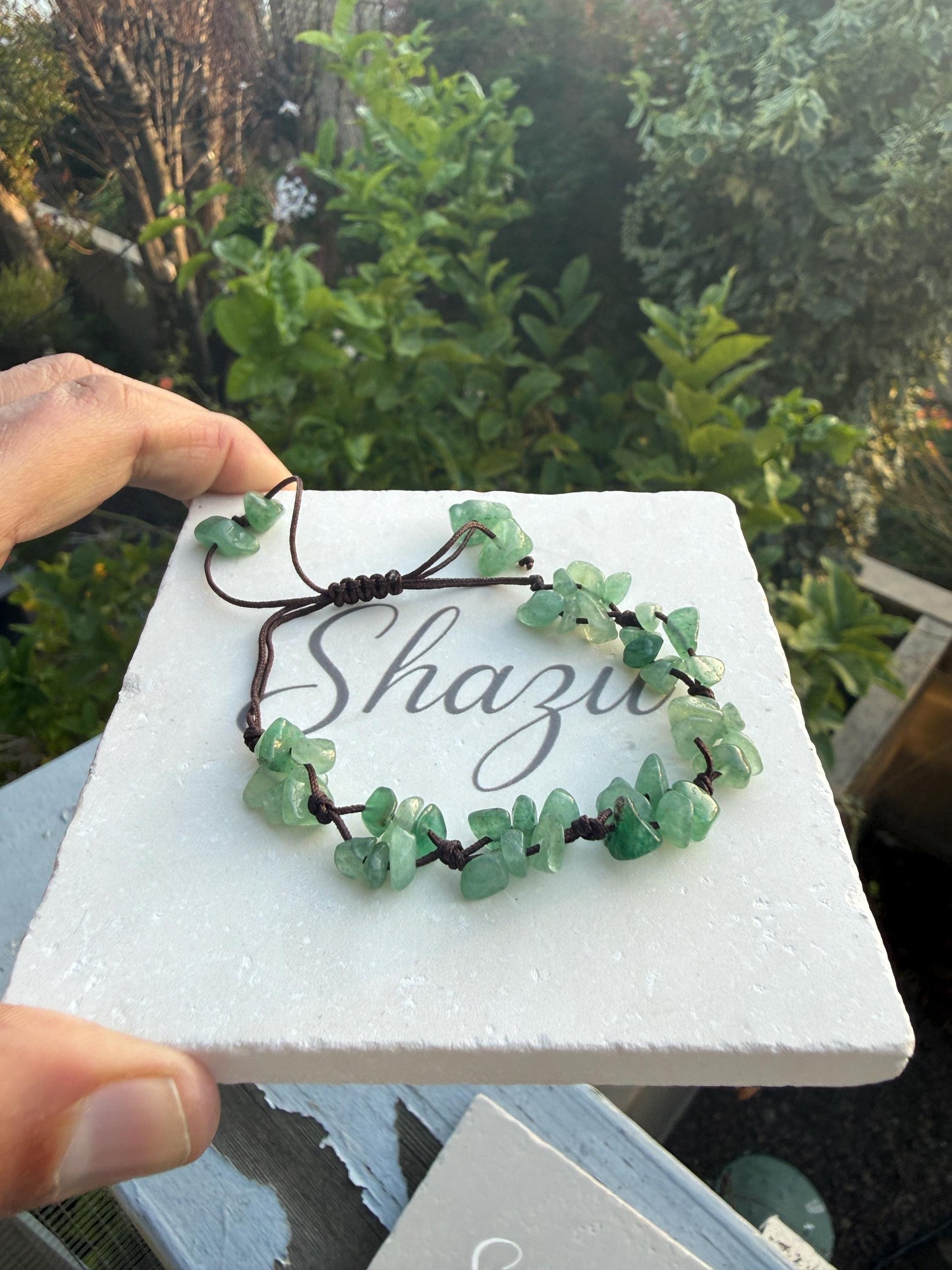 Green Aventurine Crystal Chip Bracelet – Handmade Fairycore Beaded Jewelry