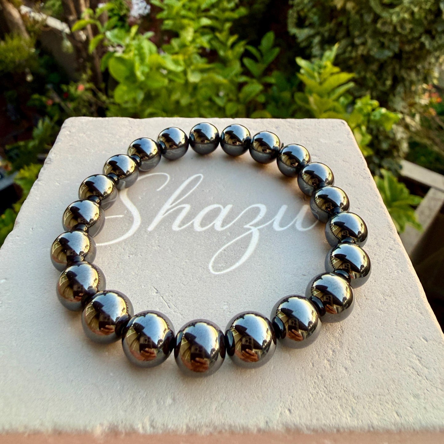 AAA Hematite Bracelet – Grounding Crystal, Metallic Shine