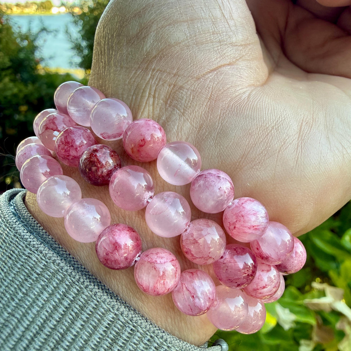 Sakura Rhodonite Bracelet — Love & Compassion