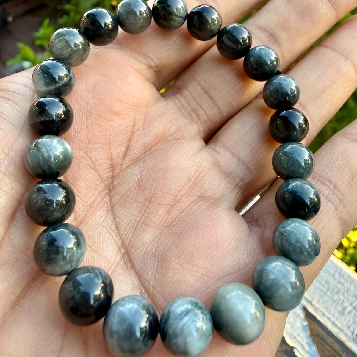 AAA Gray Chrysoberyl Cats Eye Bracelet – Natural Cat Eye Stone Bracelet | Chatoyant Chrysoberyl Gemstone Jewelry