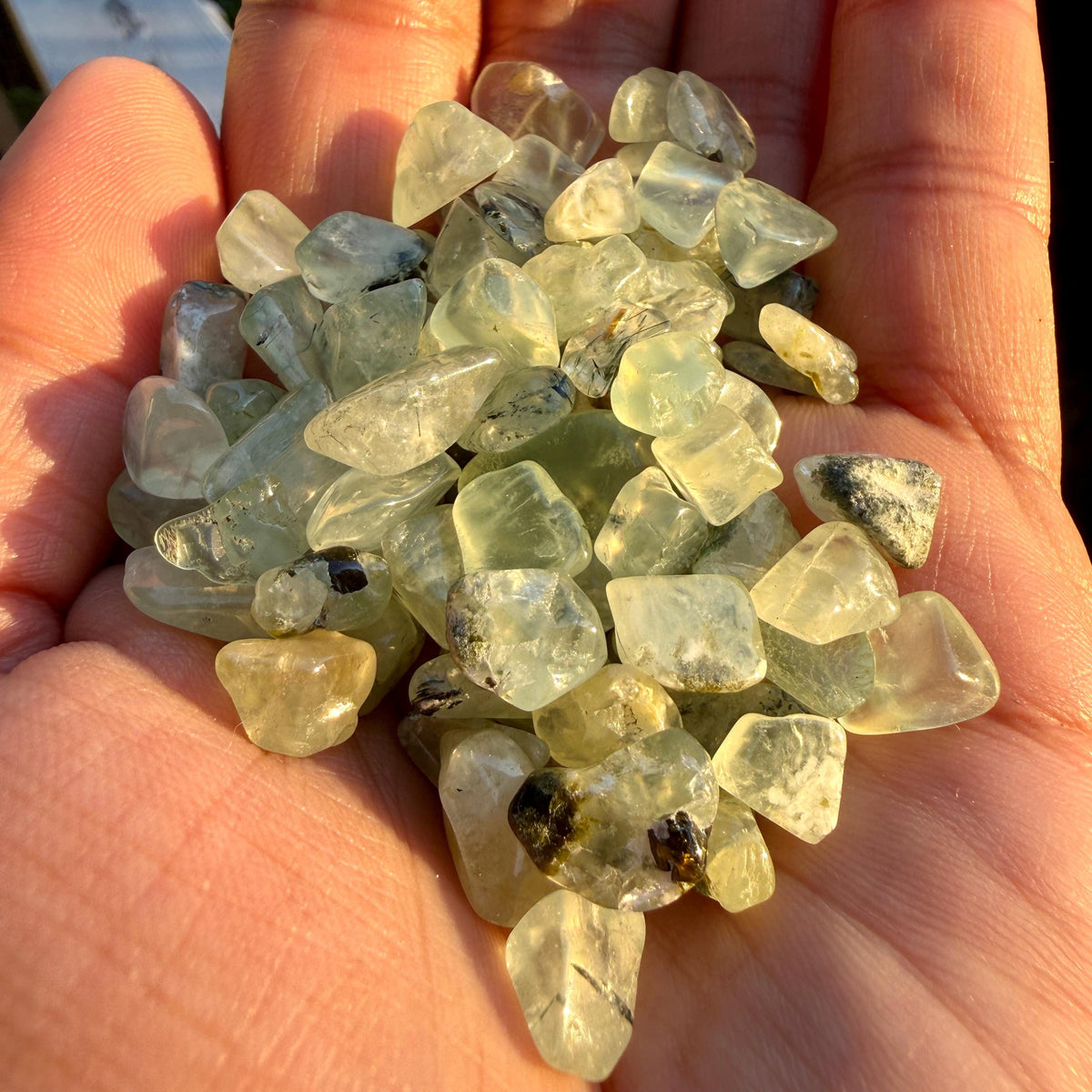 Prehnite Chips β Prehnite Crystal Chips | Chipped Prehnite | Natural Green Prehnite Stone Chips | Raw Prehnite Chips | Rough Prehnite Chips