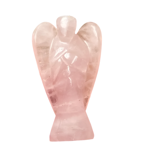 Rose Quartz Stone Angel – 2" Guardian Angel for Love & Emotional Healing