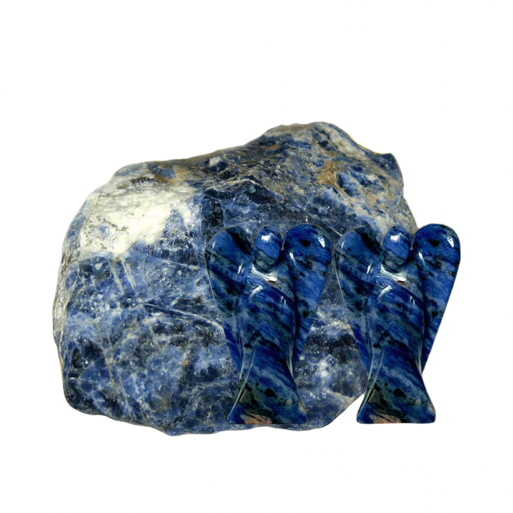 Sodalite Stone Angel – 2" Guardian Angel for Truth, Intuition & Inner Peace