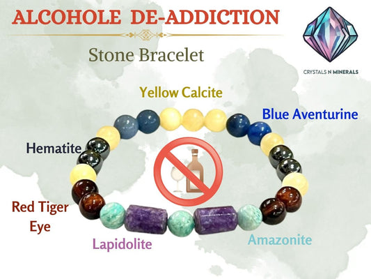 Path to Clarity – Sobriety & Support Stone Bracelet with Blue Aventurine, Hematite, Amazonite, Lepidolite, Red Tiger's Eye, Yellow Calcite