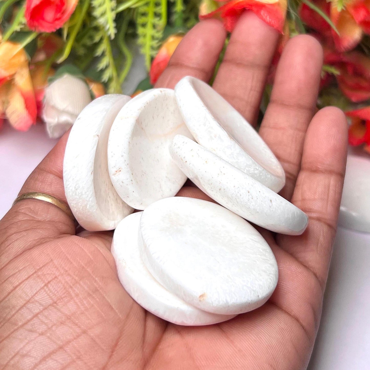 Scolecite Worry Stone – Crystal Worry Stone – Pocket Stone – Healing Crystal - 4.5x3.5cm