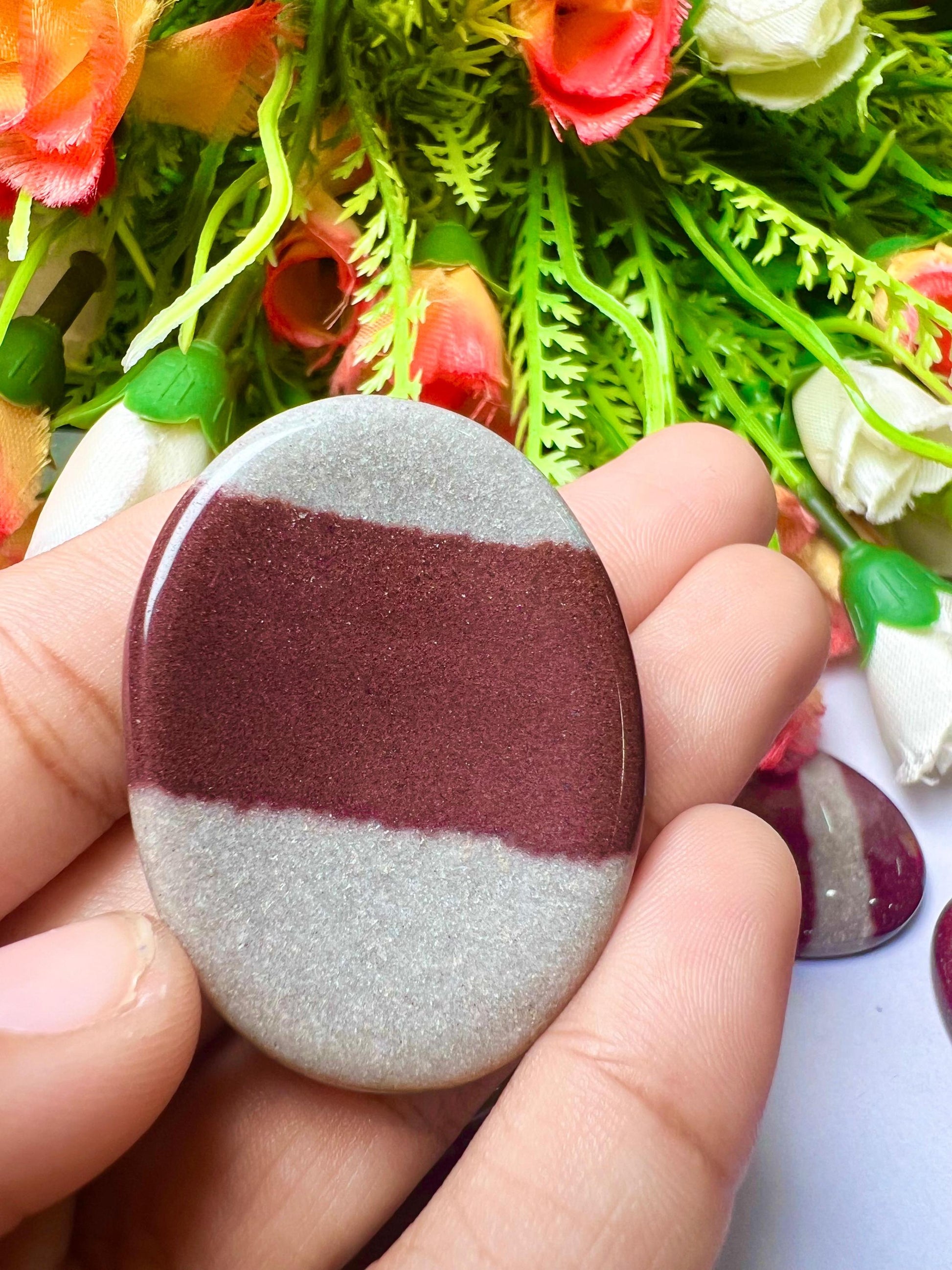 Narmada Agate Stone Worry Stone – Crystal Worry Stone – Pocket Stone – Healing Crystal - 4cmx3cm Thumb Stone One (1) Piece