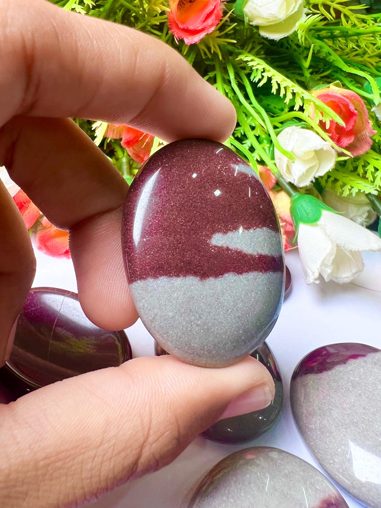Narmada Agate Stone Worry Stone – Crystal Worry Stone – Pocket Stone – Healing Crystal - 4cmx3cm Thumb Stone One (1) Piece