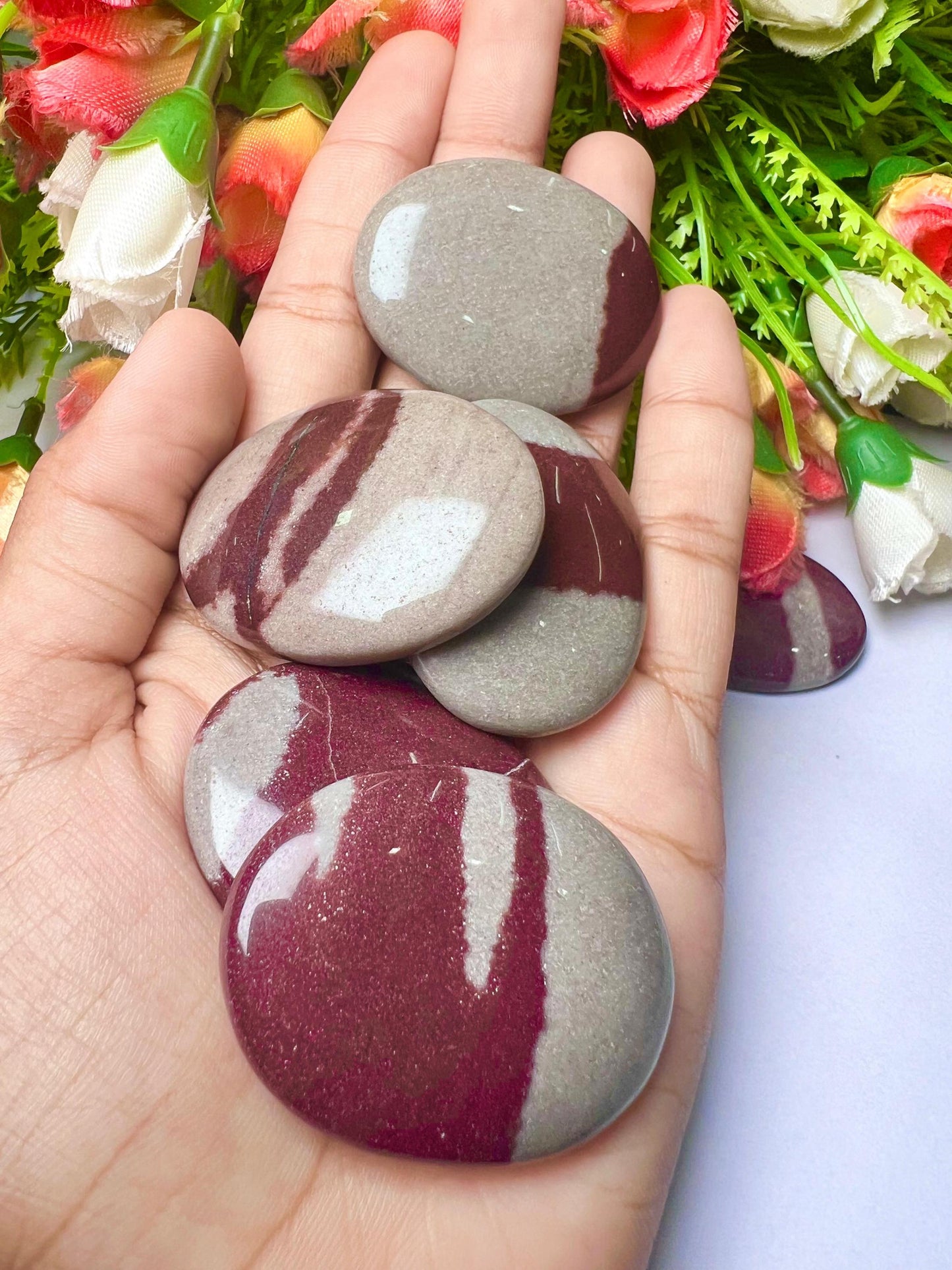 Narmada Agate Stone Worry Stone – Crystal Worry Stone – Pocket Stone – Healing Crystal - 4cmx3cm Thumb Stone One (1) Piece