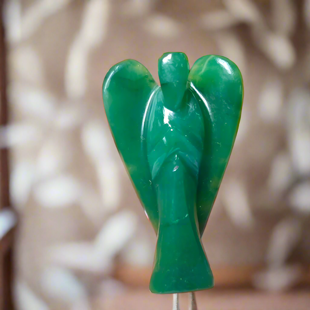 Green Jade Angel – 2" Guardian Angel for Harmony, Abundance & Heart Healing