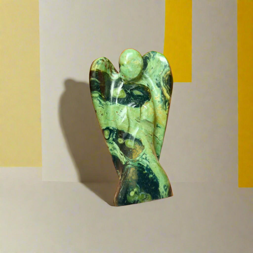 Kambaba Jasper Angel – 2" Guardian Angel for Peace, Ancient Wisdom & Grounding