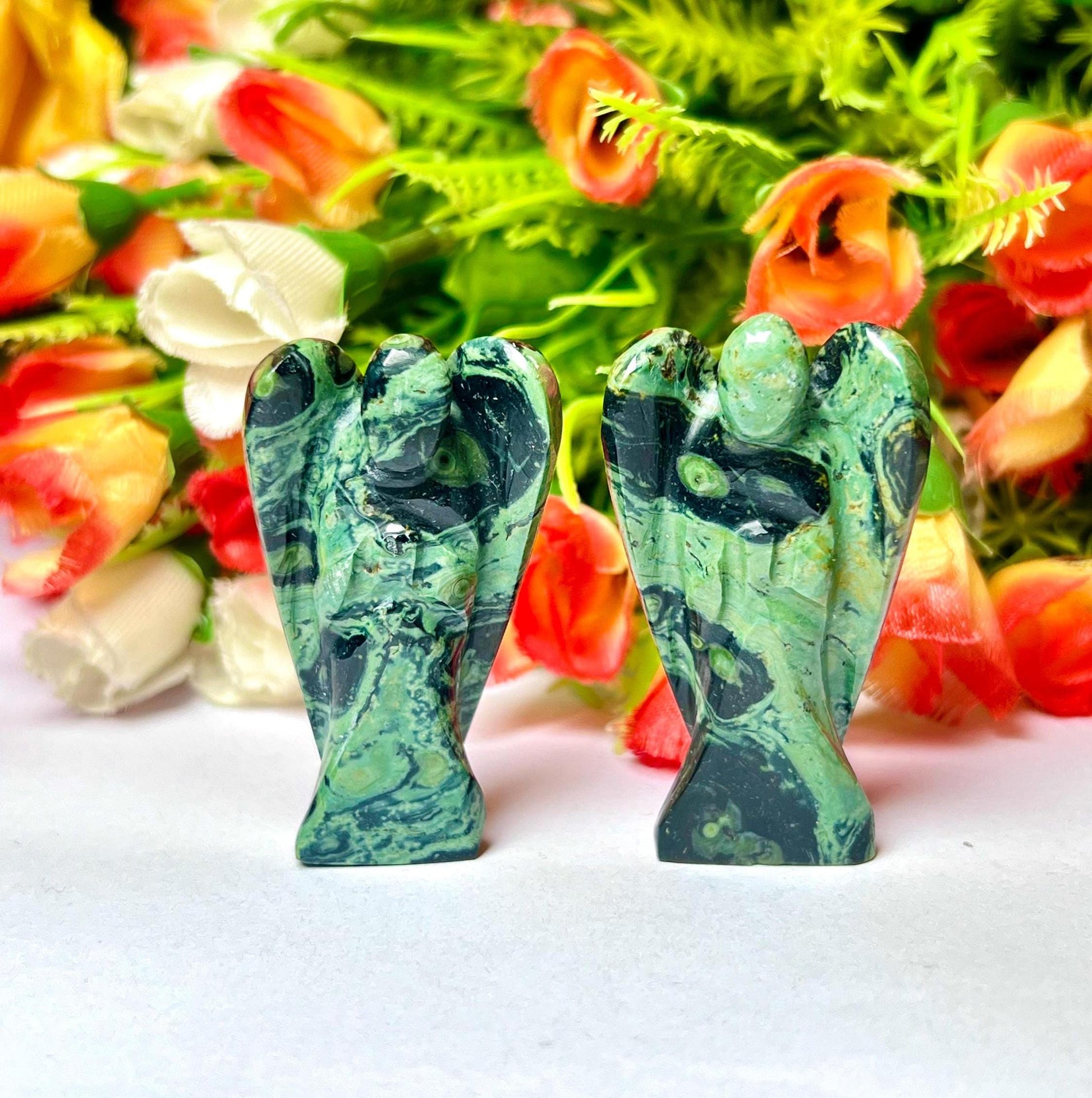 2" Angel Kambaba Jasper Stone Green Stromatolite Crocodile Jasper Galaxy Jasper,Amphibianite Stone Guardian Angel blessed Angelic connection