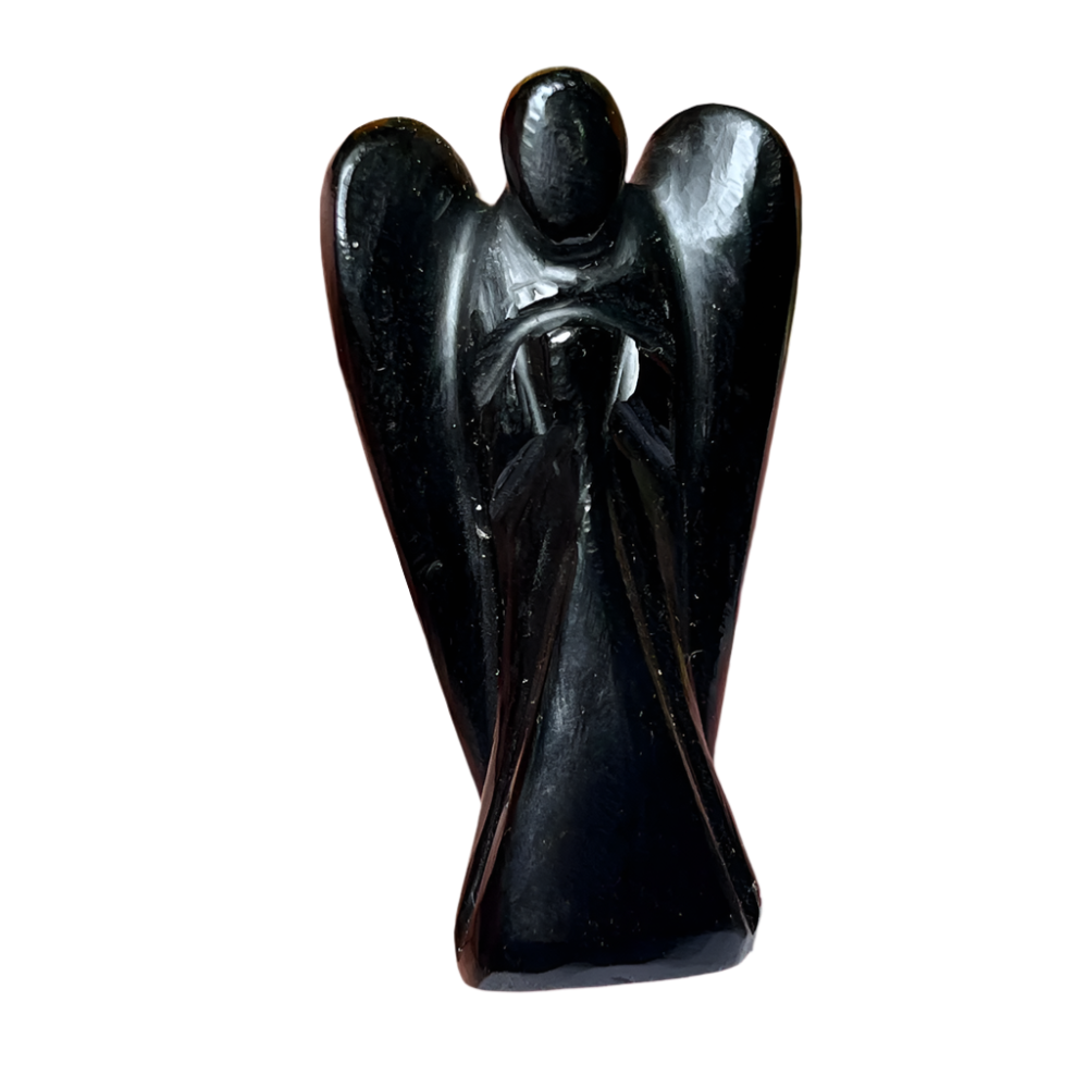 Black Obsidian Angel – 2" Guardian Angel for Protection, Grounding & Energy Shielding