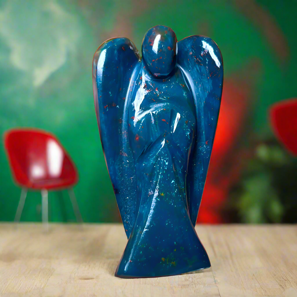 Bloodstone Angel – 2" Guardian Angel for Strength, Courage & Protection