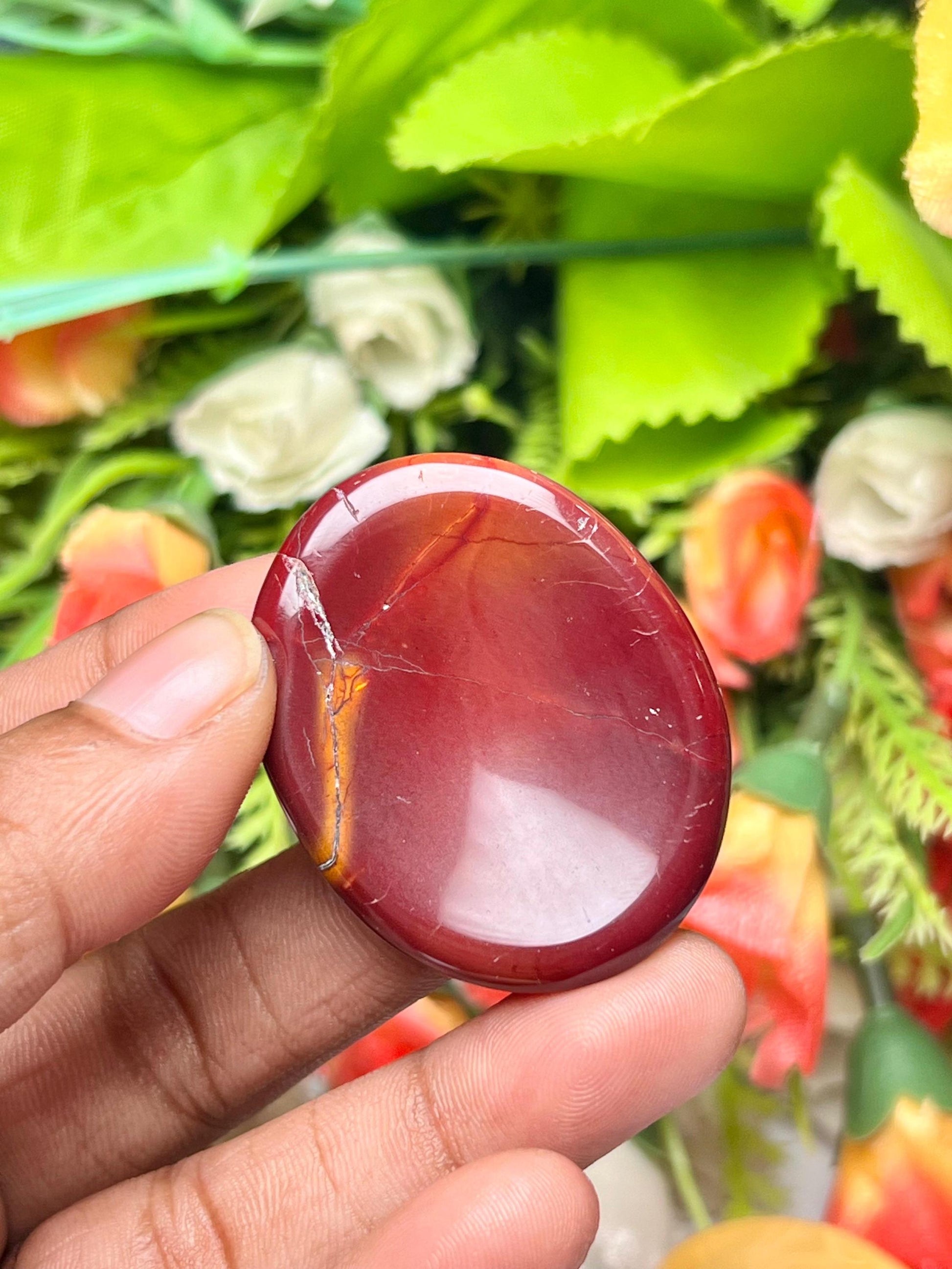Mookite Jasper Stone Worry Stone – Crystal Worry Stone – Pocket Stone – Healing Crystal - 4cmx3cm Thumb Stone One (1) Piece