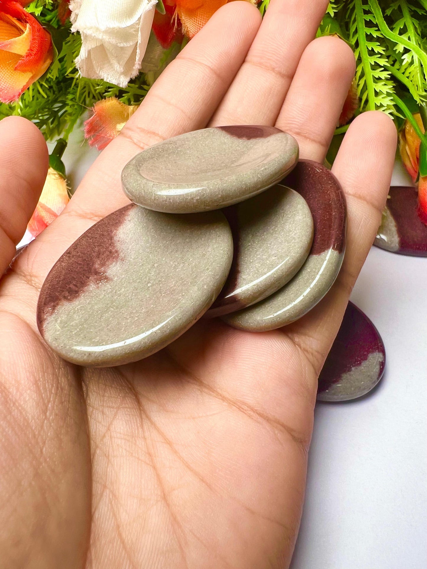 Narmada Agate Stone Worry Stone – Crystal Worry Stone – Pocket Stone – Healing Crystal - 4cmx3cm Thumb Stone One (1) Piece
