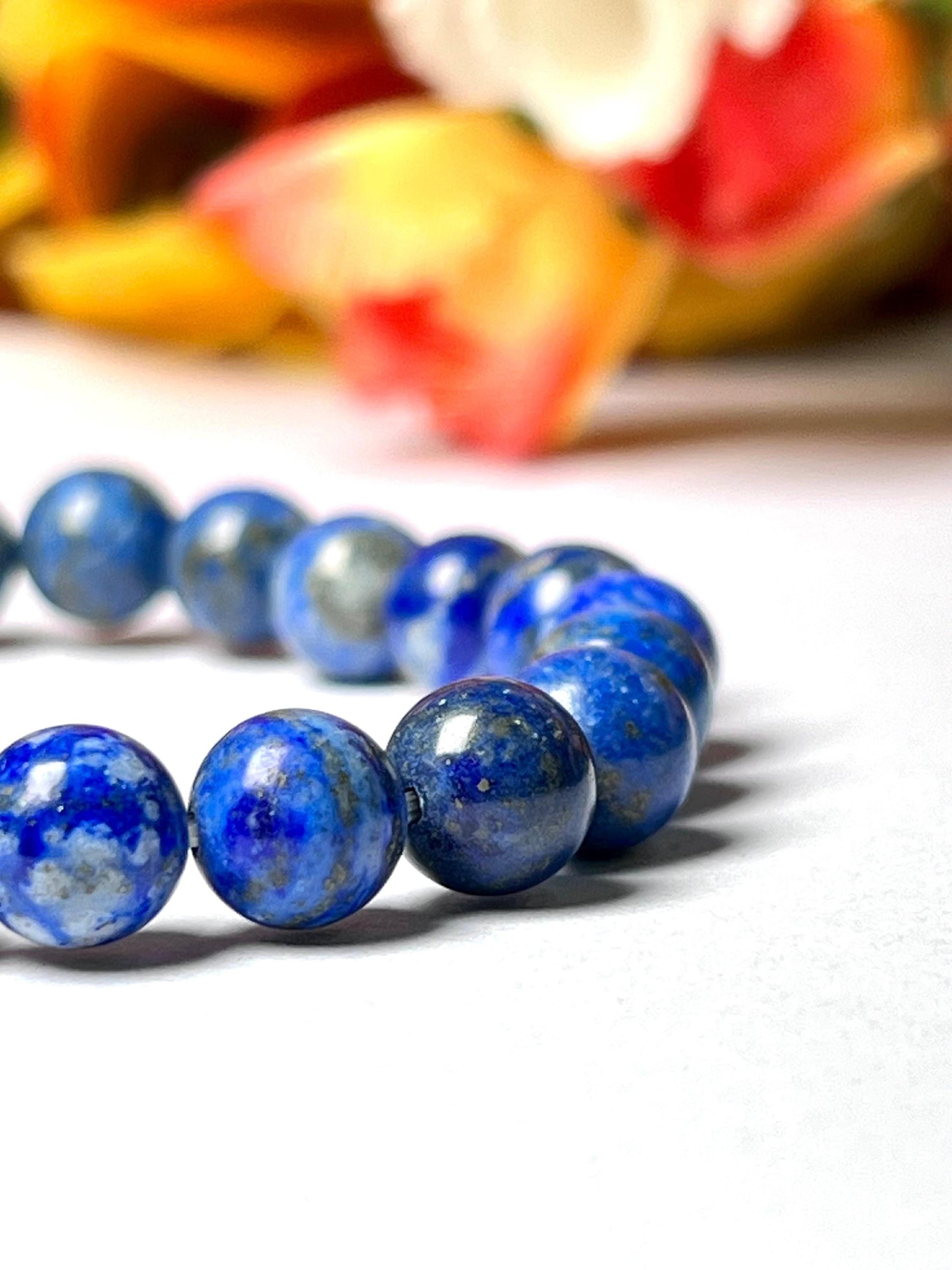 Lapis Lazuli Stone Bracelet l Stretchable Bracelet l Unisex Bracelet l 8 MM Bracelet