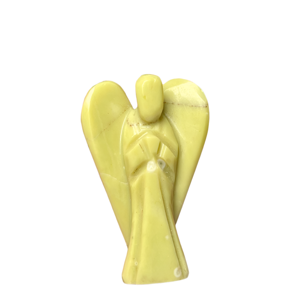 Serpentine Stone Angel – 2" Guardian Angel for Protection, Energy Flow & Inner Peace