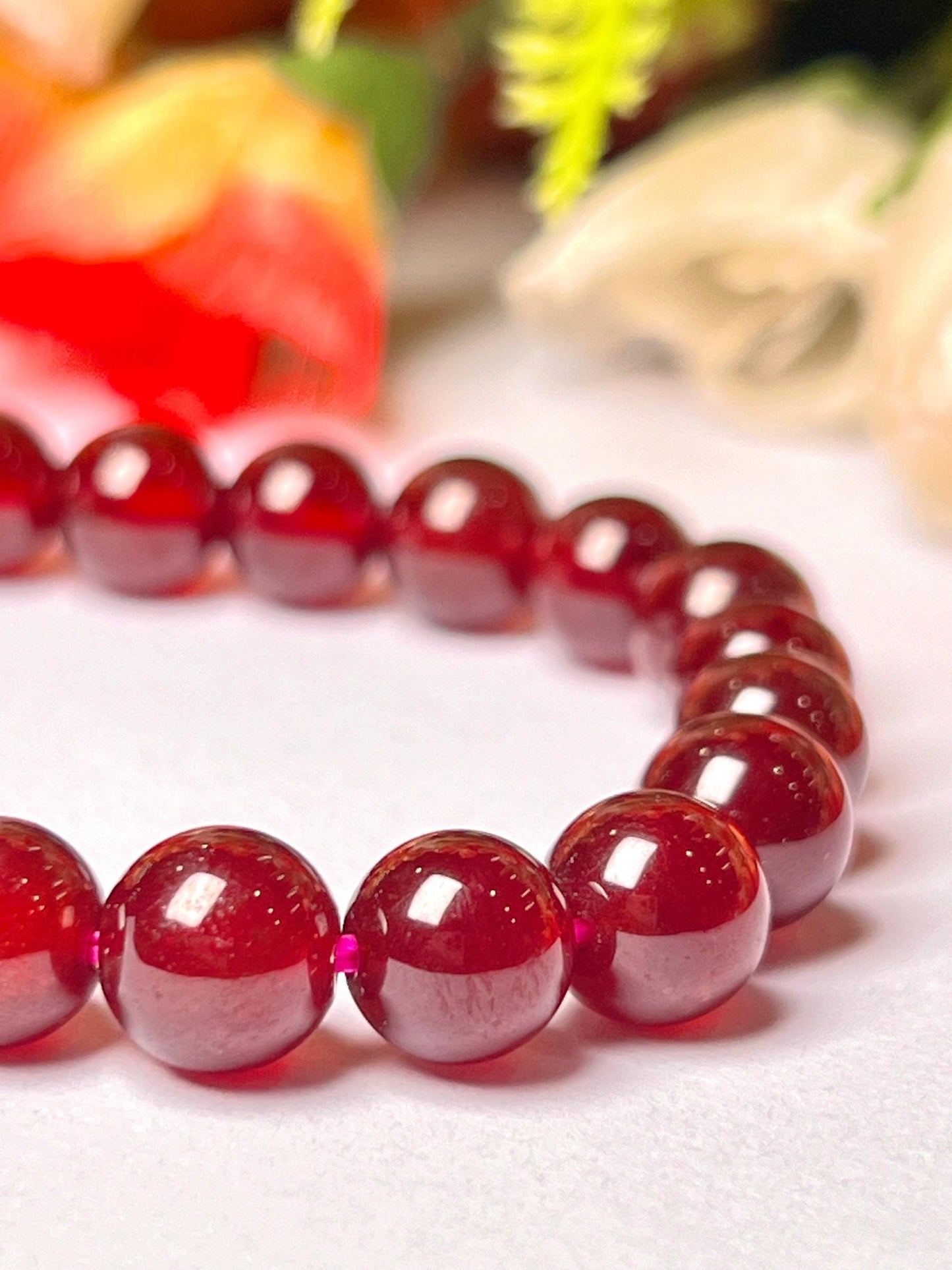 Hessonite Stone / Gomed Stone Bracelet l Stretchable Bracelet l Unisex Bracelet l 8 MM Bracelet AAAAA +++++