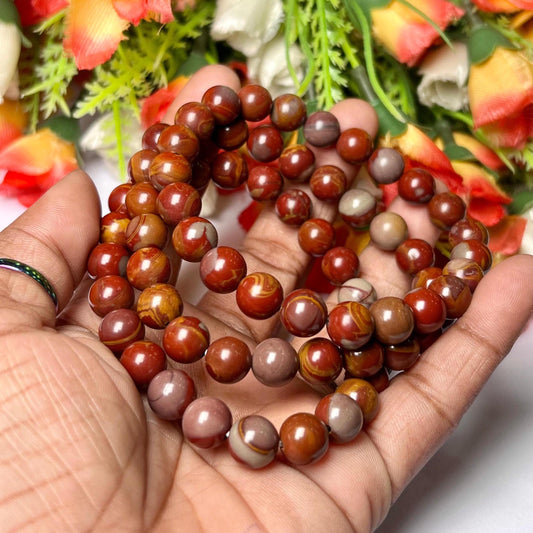 Noreena Jasper Stone Bracelet l Stretchable Bracelet l Unisex Bracelet l 8 MM Bracelet