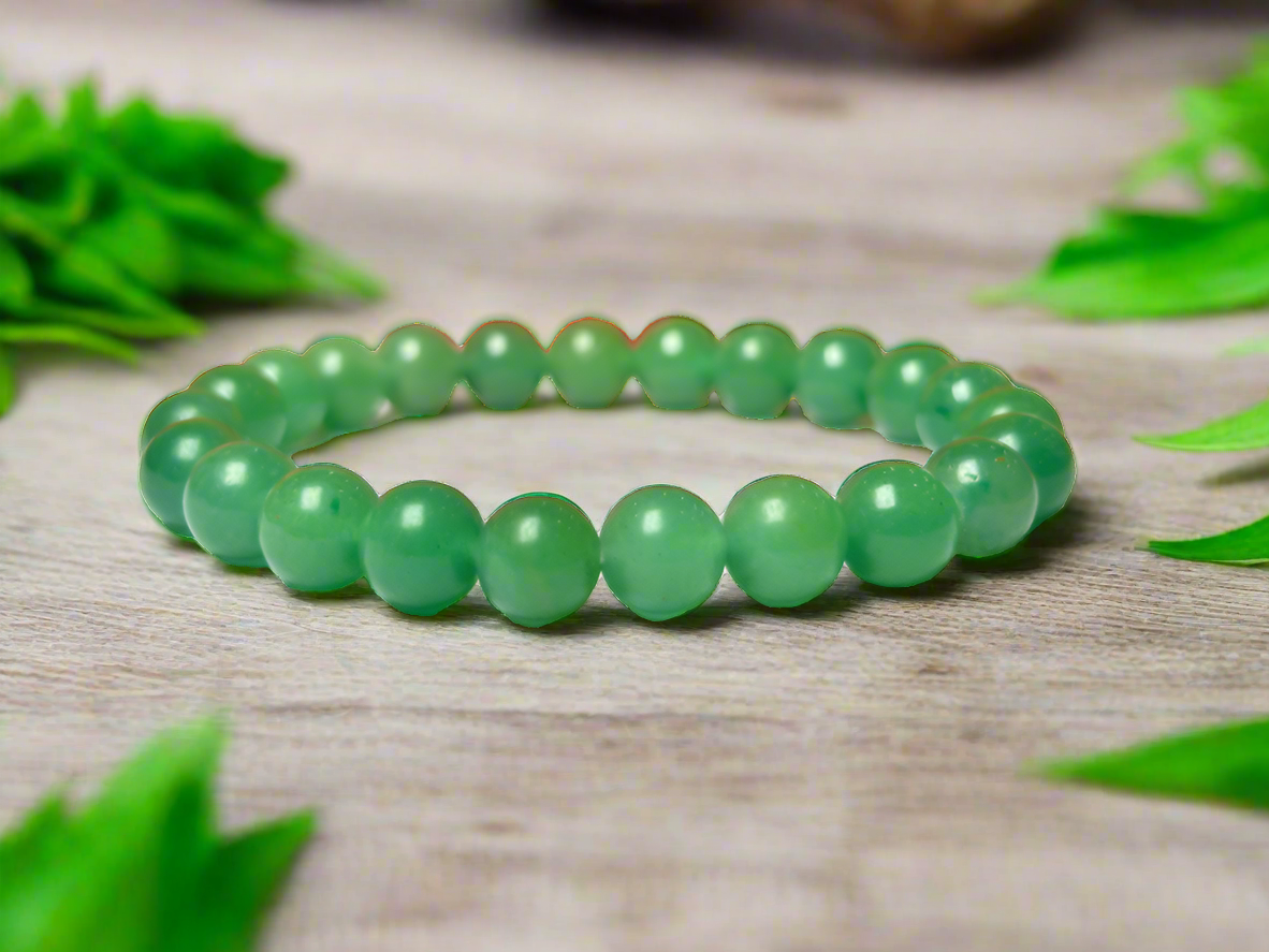 Green Aventurine Stone Bracelet l Stretchable Bracelet l Unisex Bracelet l 8 MM Bracelet