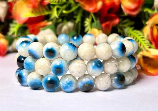 Blue Ice Nakaurite Ice Glacierite Stone Bracelet l Stretchable Bracelet l Unisex Bracelet l 8 MM Bracelet
