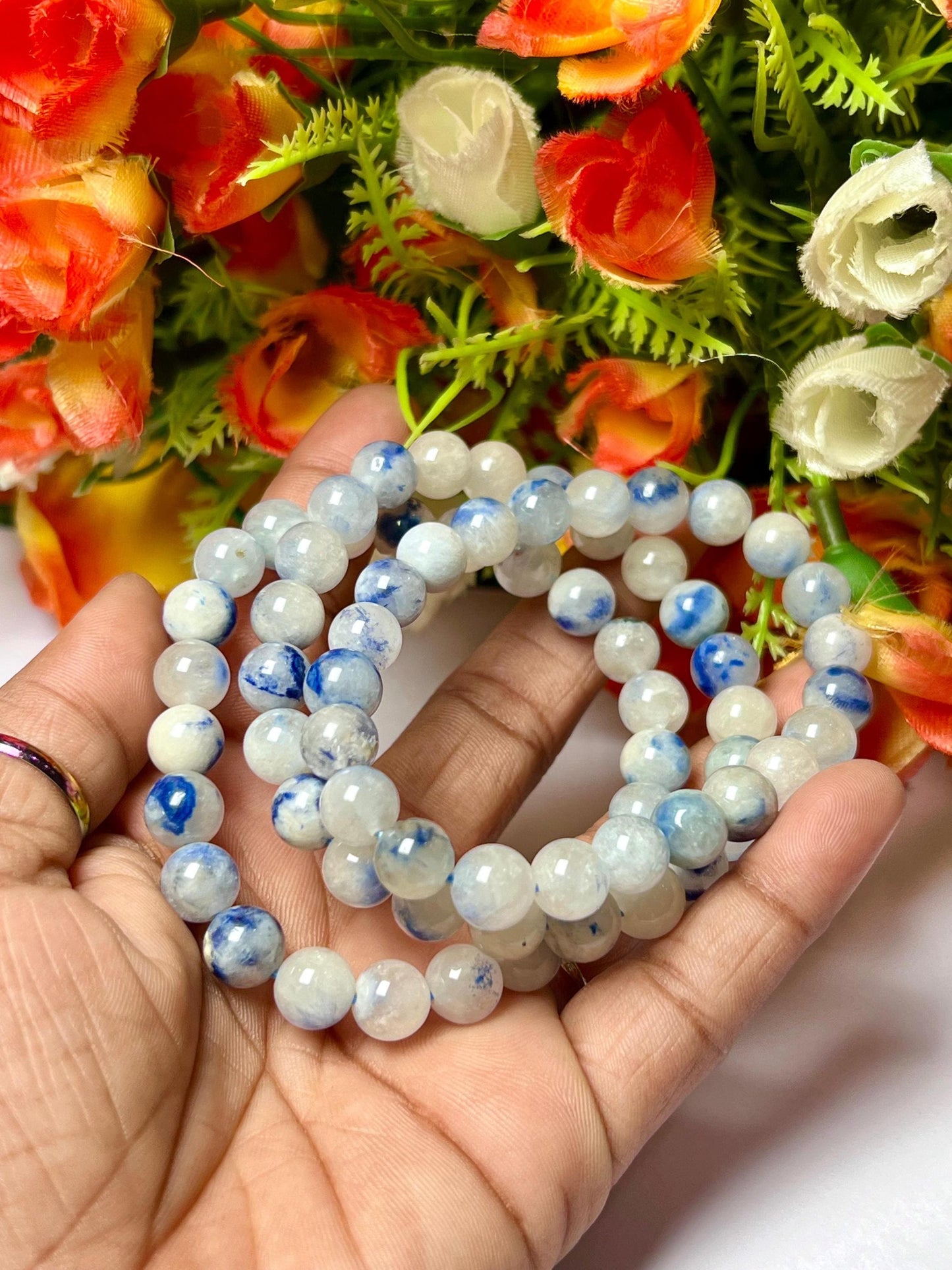 Dumortierite Stone Bracelet l Stretchable Bracelet l Unisex Bracelet l 8 MM Bracelet