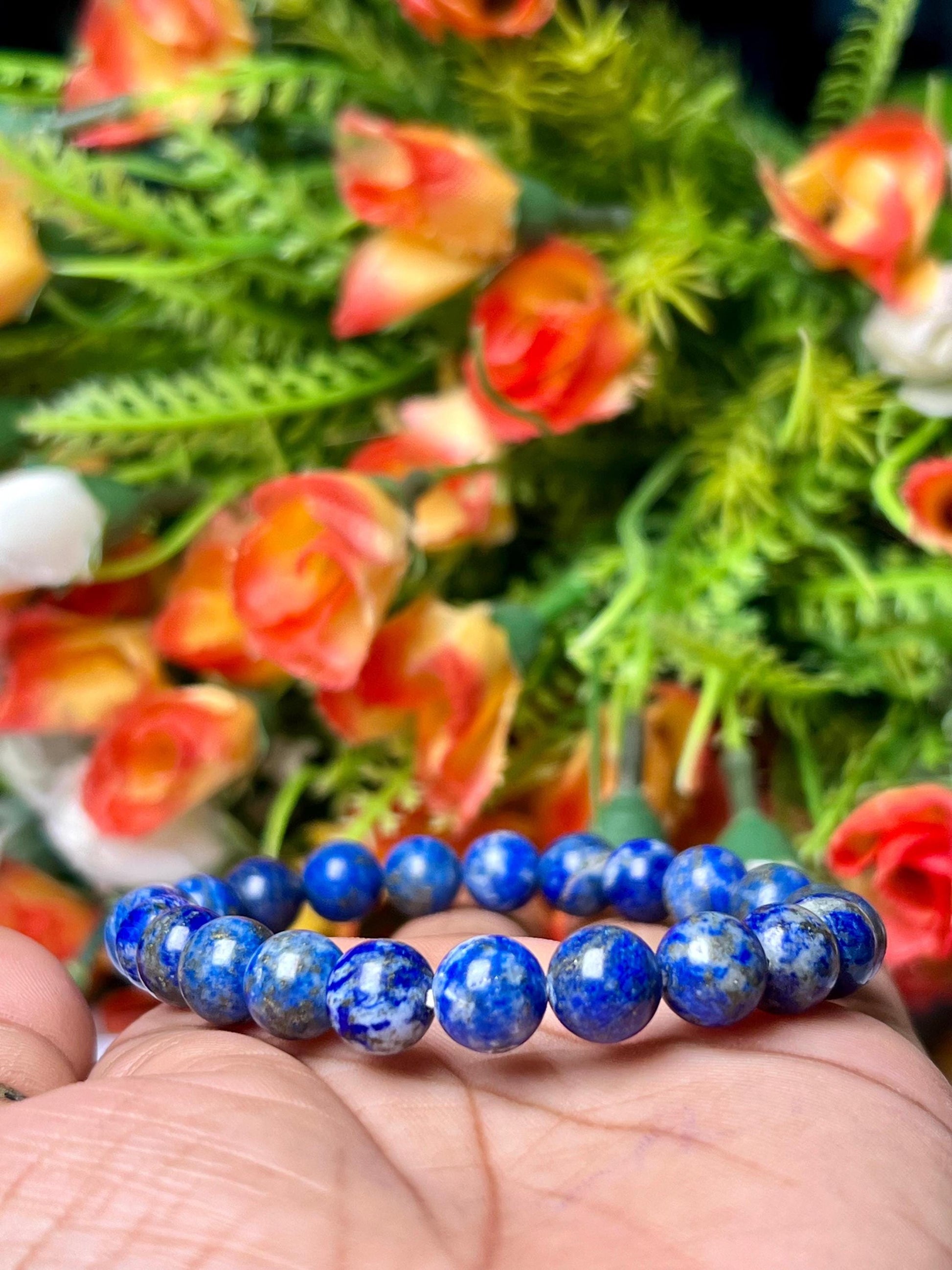 Lapis Lazuli Stone Bracelet l Stretchable Bracelet l Unisex Bracelet l 8 MM Bracelet