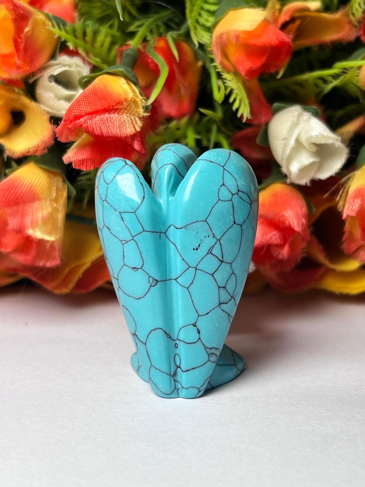 2" Angel Howlite Turquoise Stone Guardian Angel blessed Angelic connection