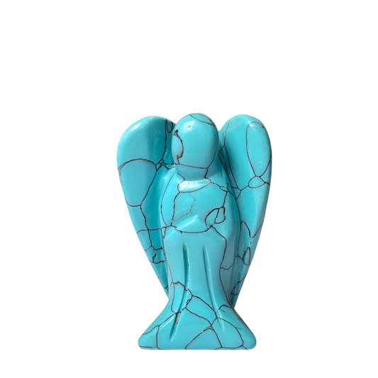 Howlite Turquoise Angel – 2" Guardian Angel for Peace, Communication & Spiritual Protection